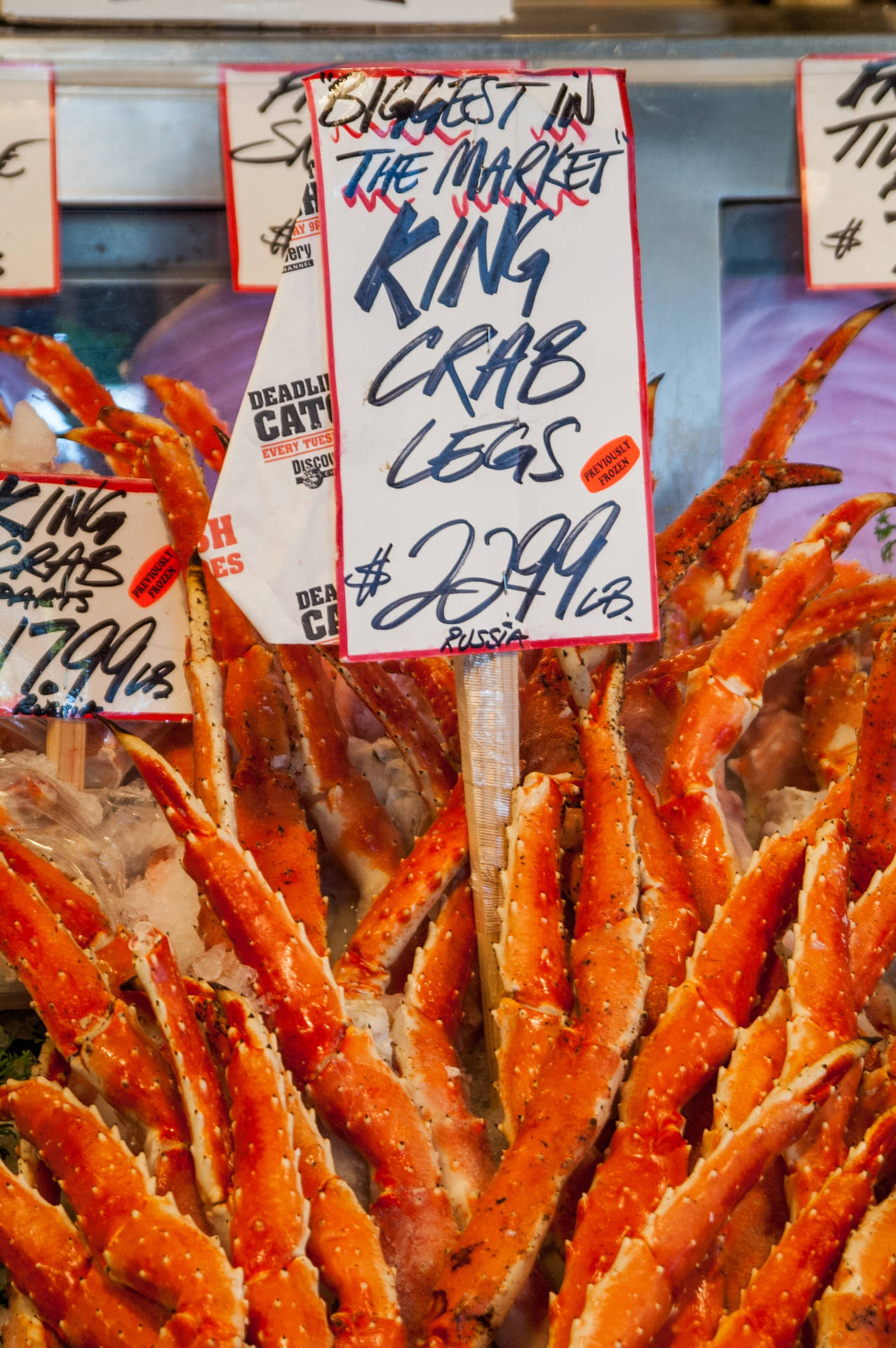 King Crab Legs Market Display Background