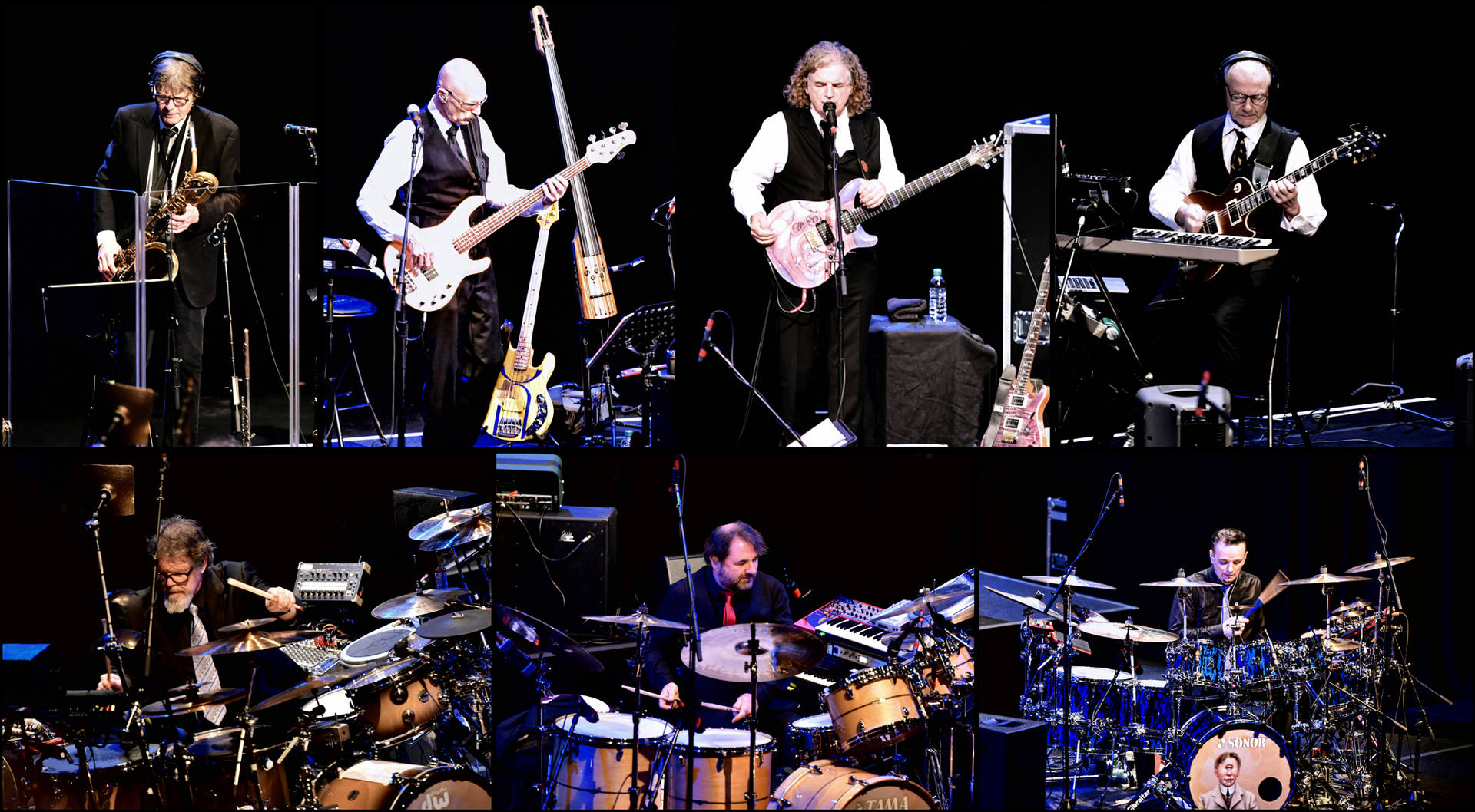 King Crimson Band Members Collage Background