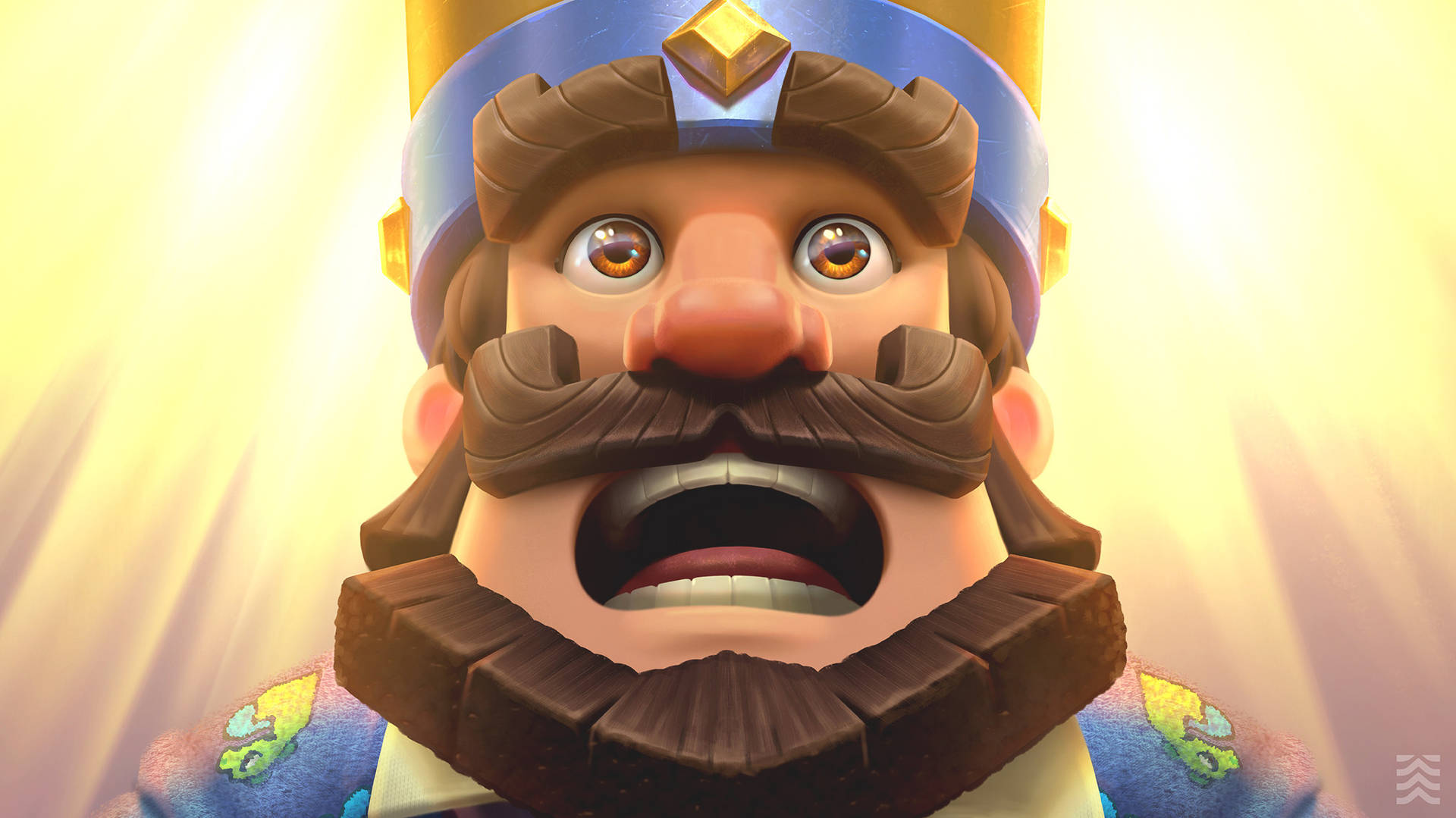 King From The Clash Royale Phone Game Looking Surprised