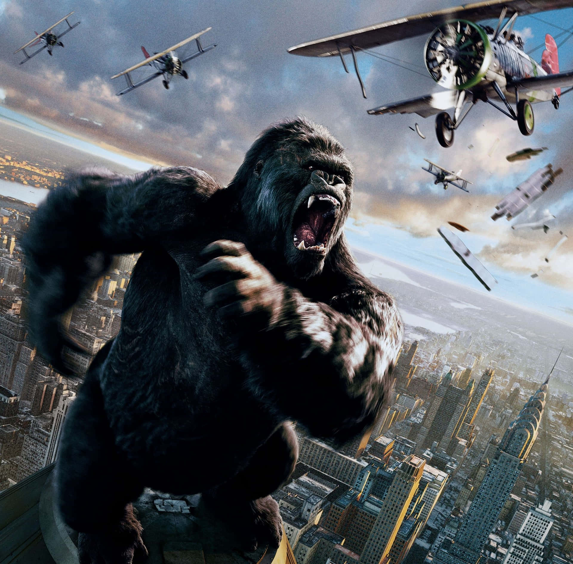 King Kong Roaring In The City Background