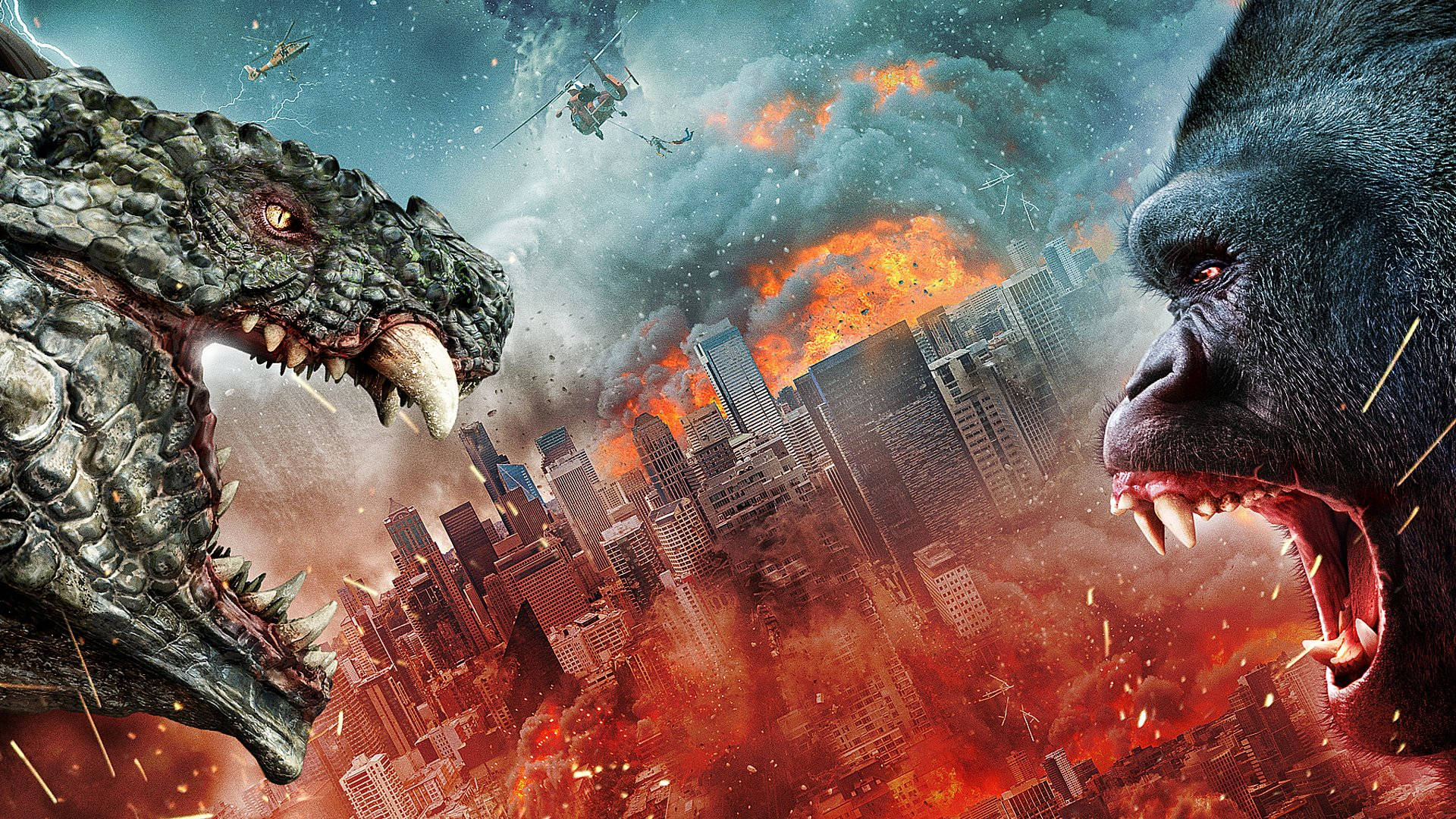 King Kong Vs Apes - A Movie Poster Background