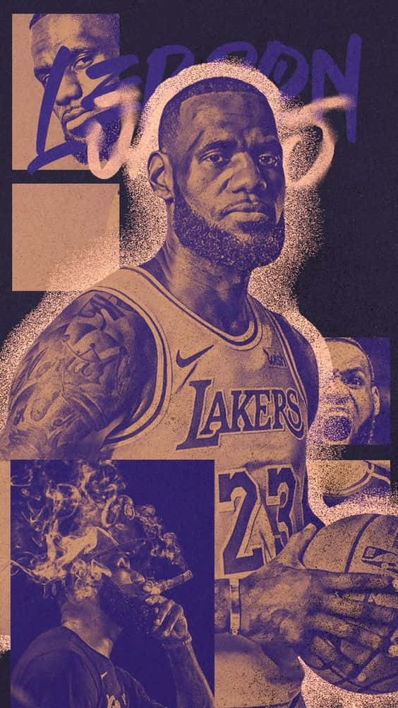 King Lebron James Holding A Ball Background