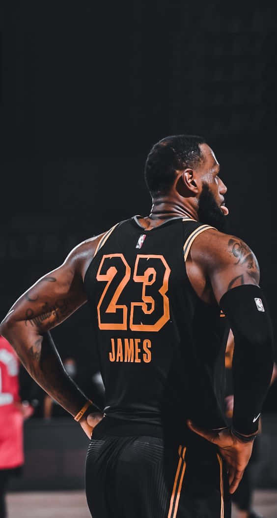 King Lebron James In Black Jersey Background