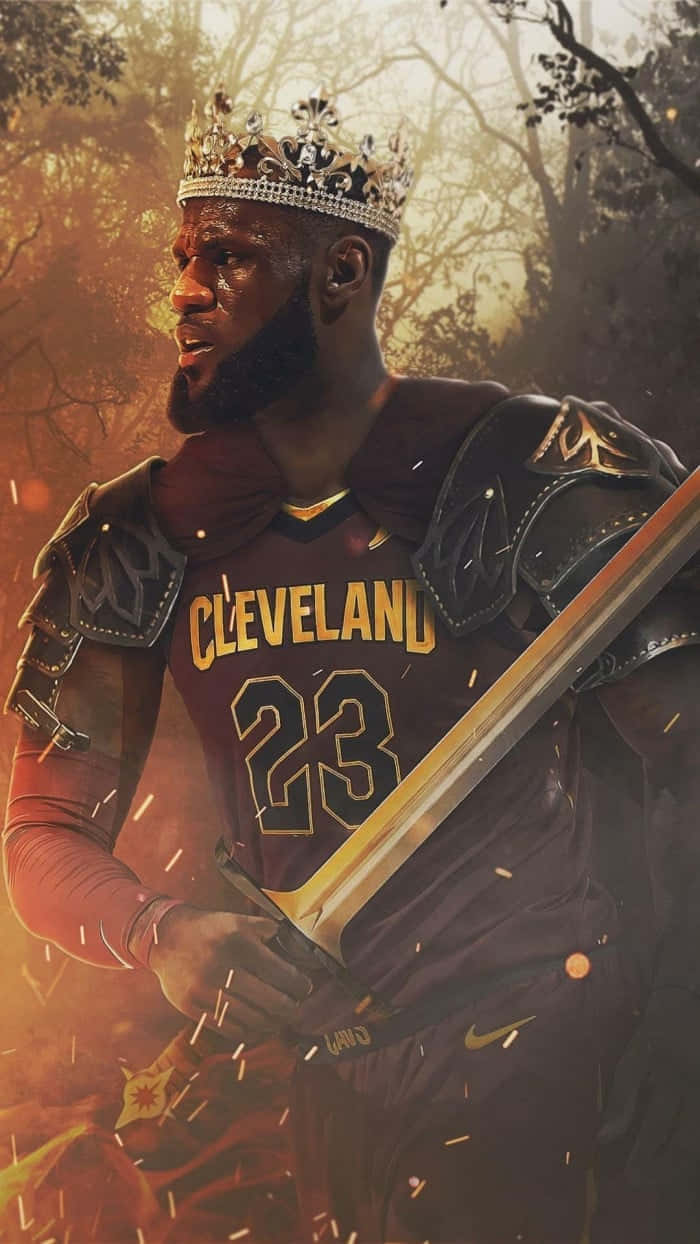 King Lebron James Leading The Los Angeles Lakers Background