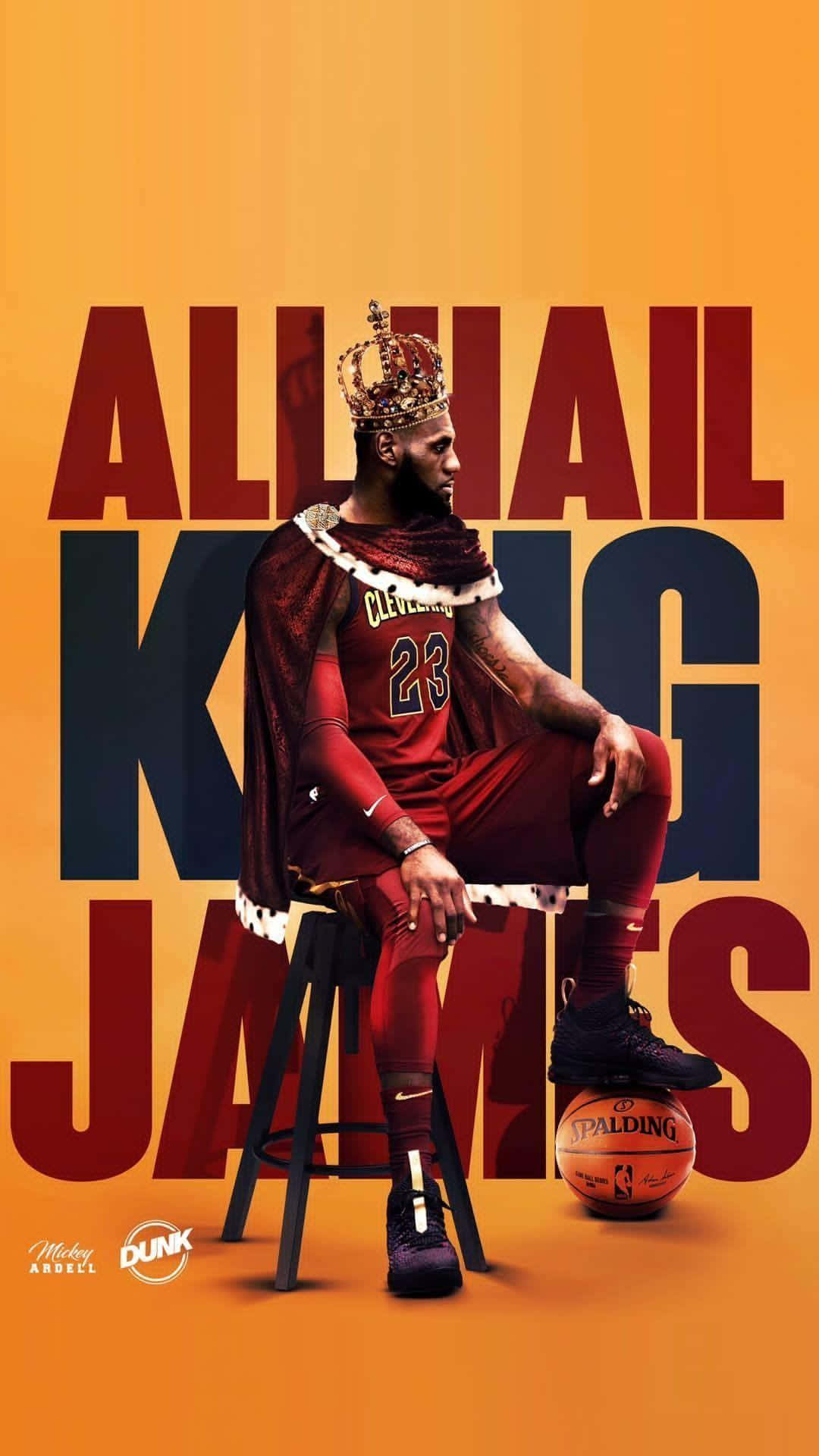 King Lebron James Standing In Front Of An Arena, Ready To Make History. Background