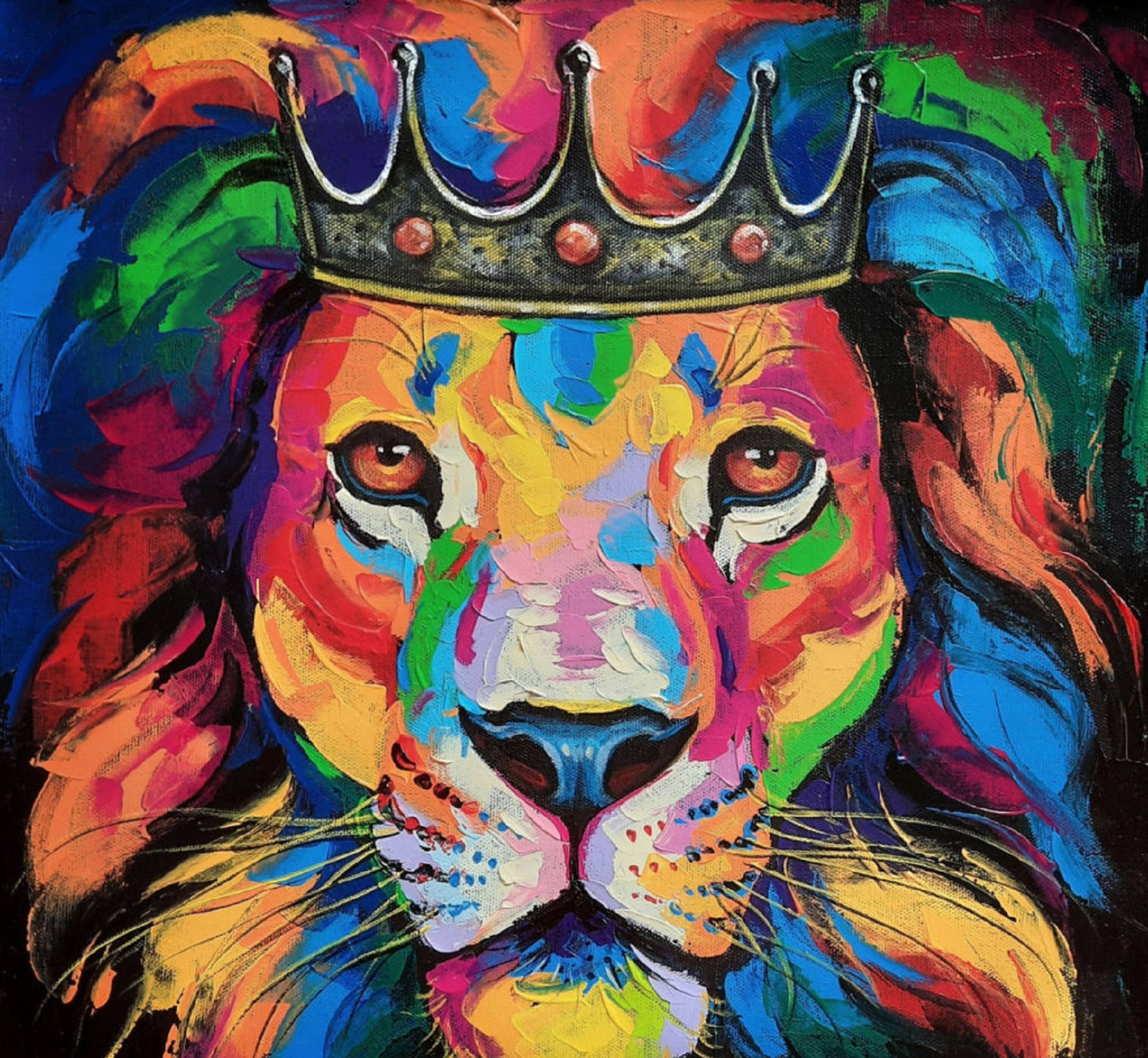 King Lion Head Painting Background