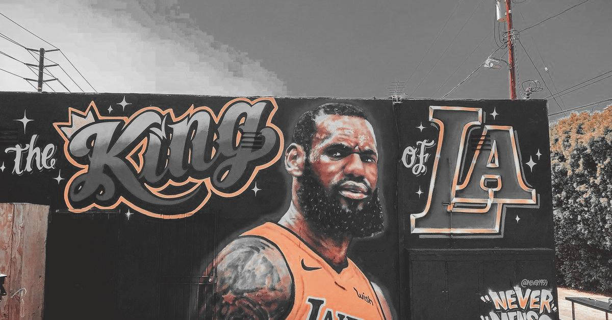 King Of La Lebron James Lakers Background