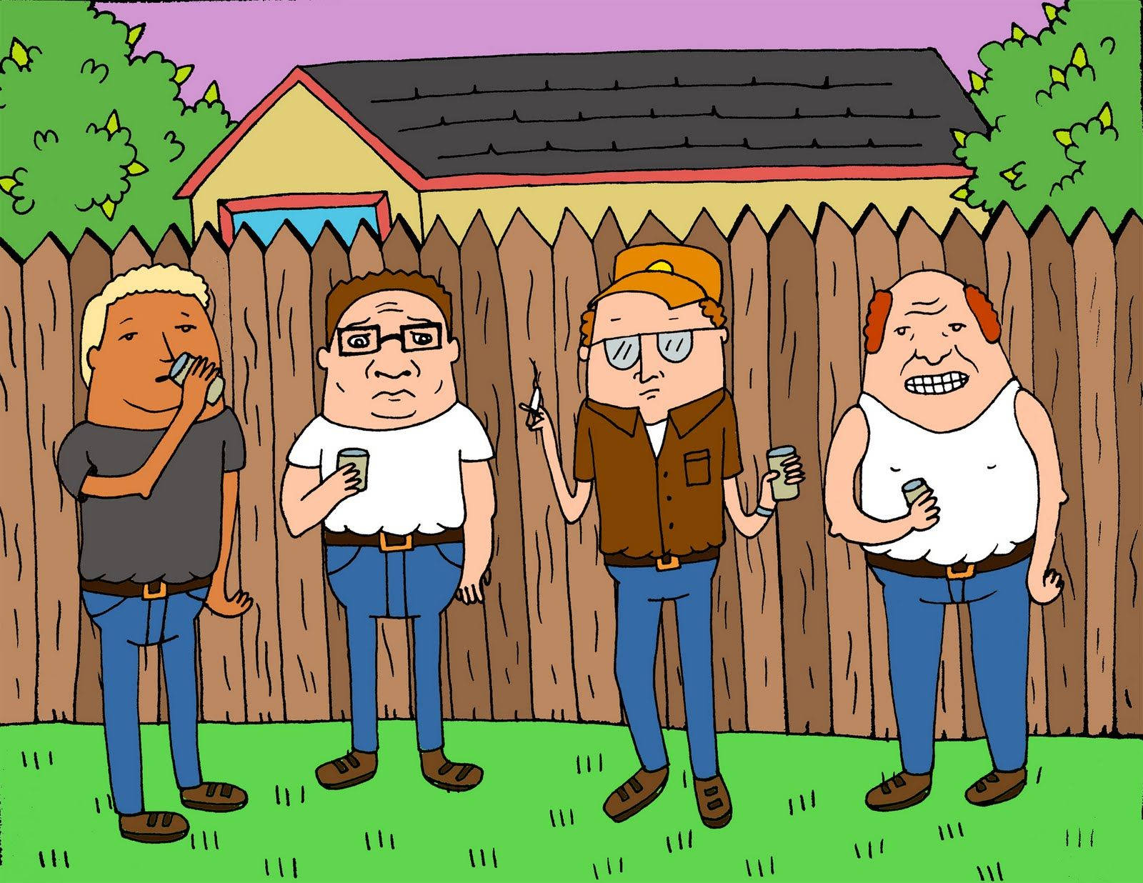 King Of The Hill Cartoon Hank Friends Background