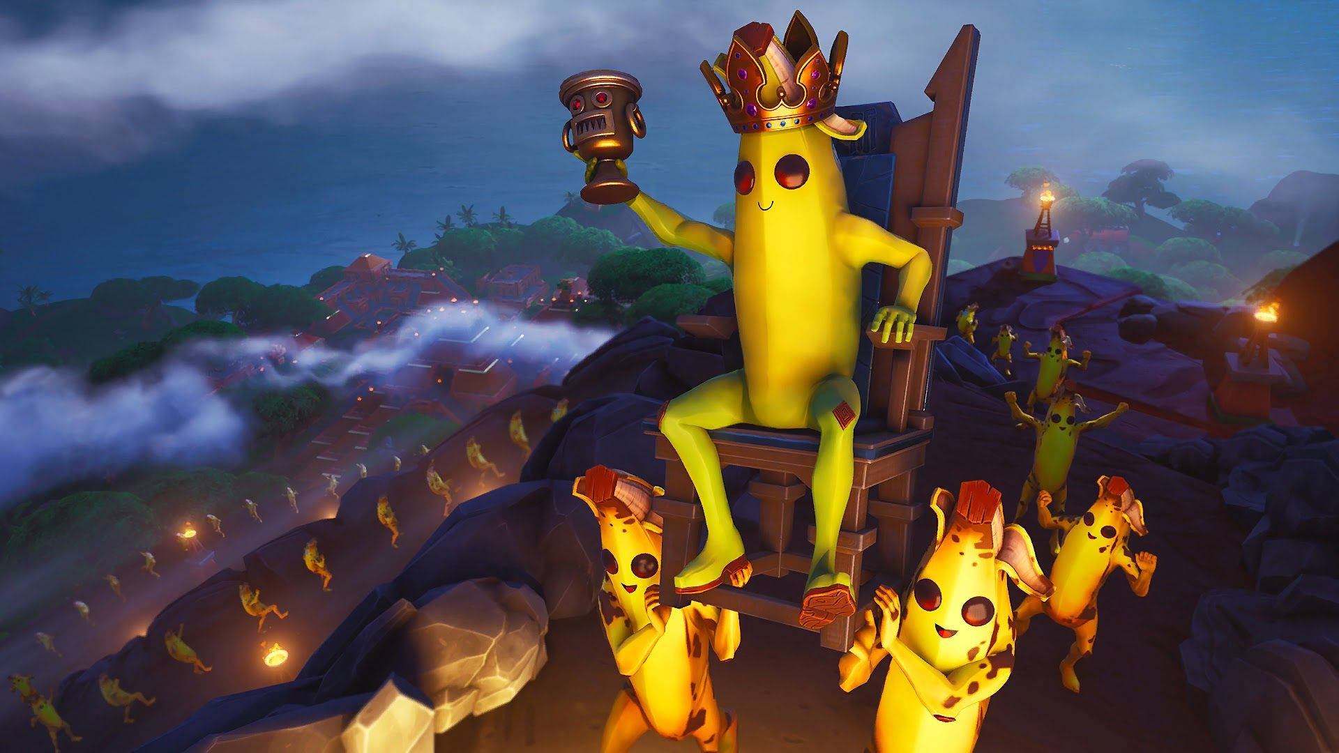 King Peely Fortnite Battle Royale Desktop Background