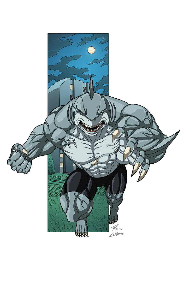 King Shark Fanart Illustration Background