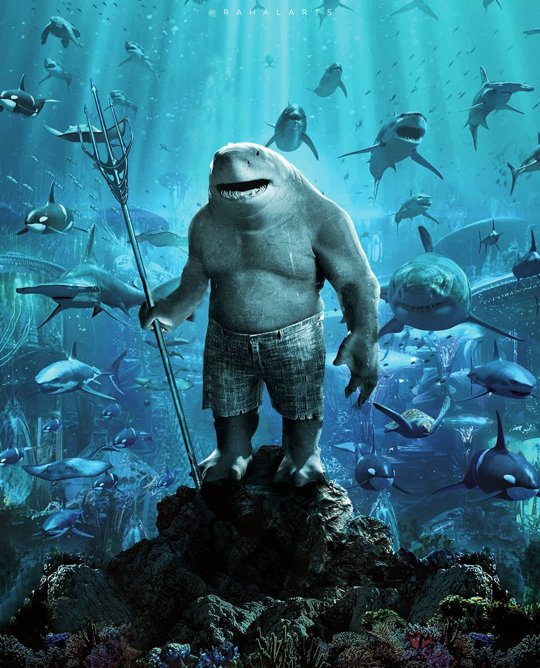 King Shark Of The Sea Background