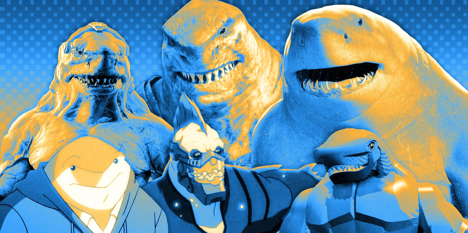 King Shark Pop Art Background