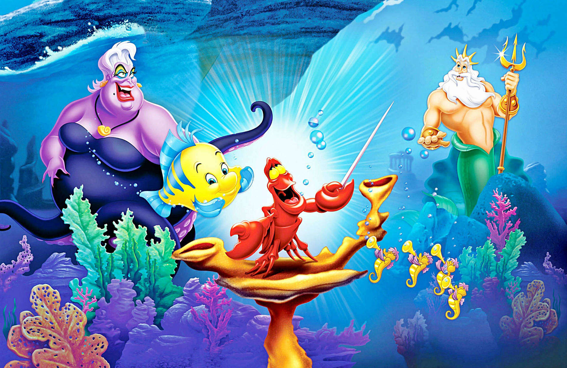 King Triton And Ursula The Little Mermaid Background