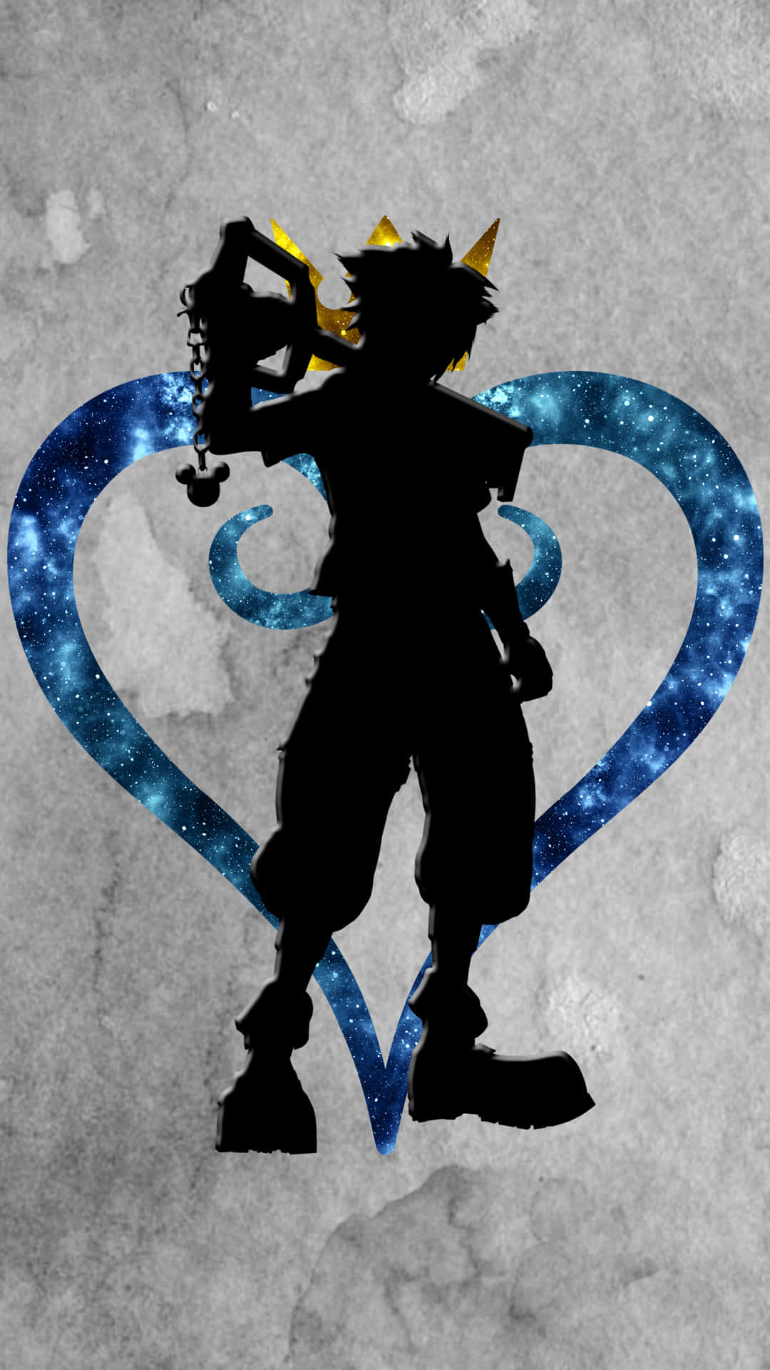 Kingdom Hearts Boy Silhouette Phone Background