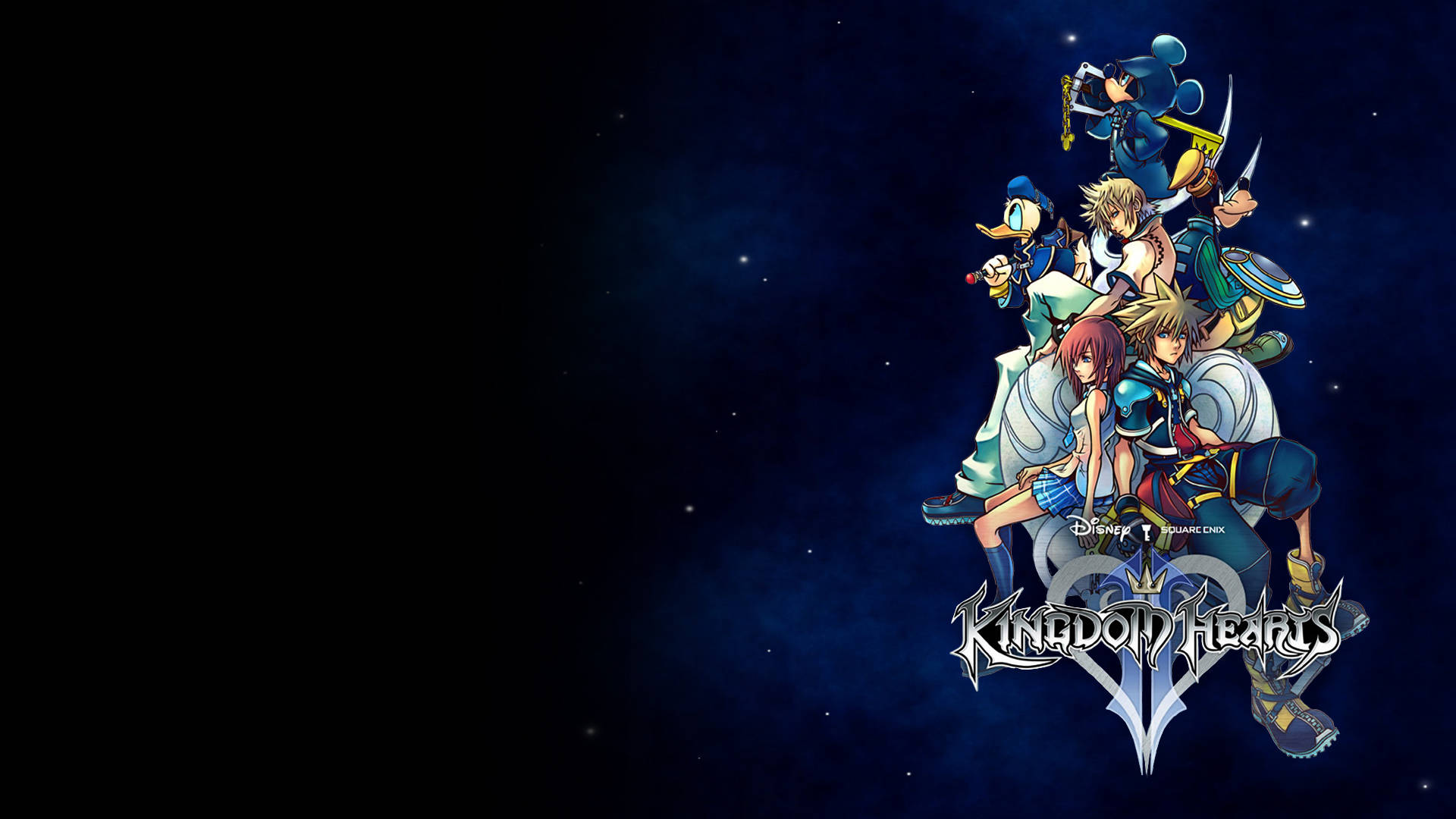 Kingdom Hearts Logo On Dark Background Background