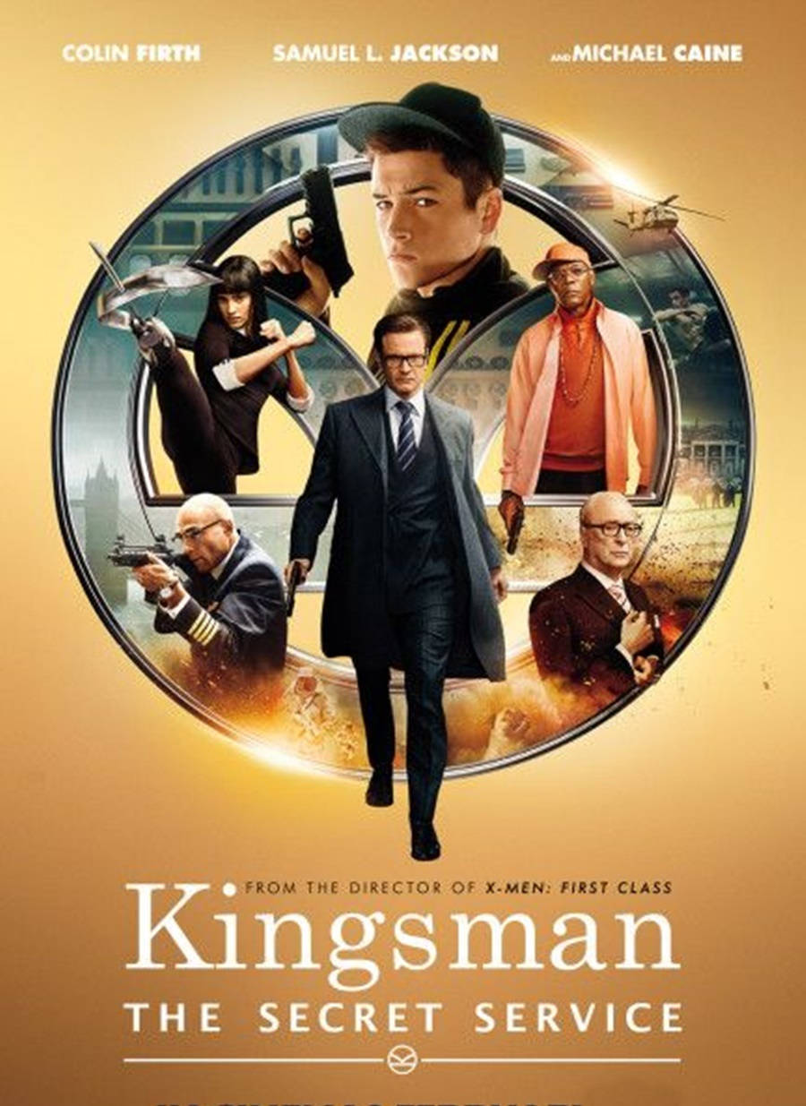 Kingsman The Secret Service Gold Poster Background