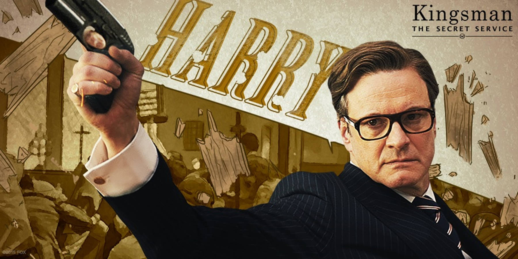 Kingsman The Secret Service Harry Hart Poster Background