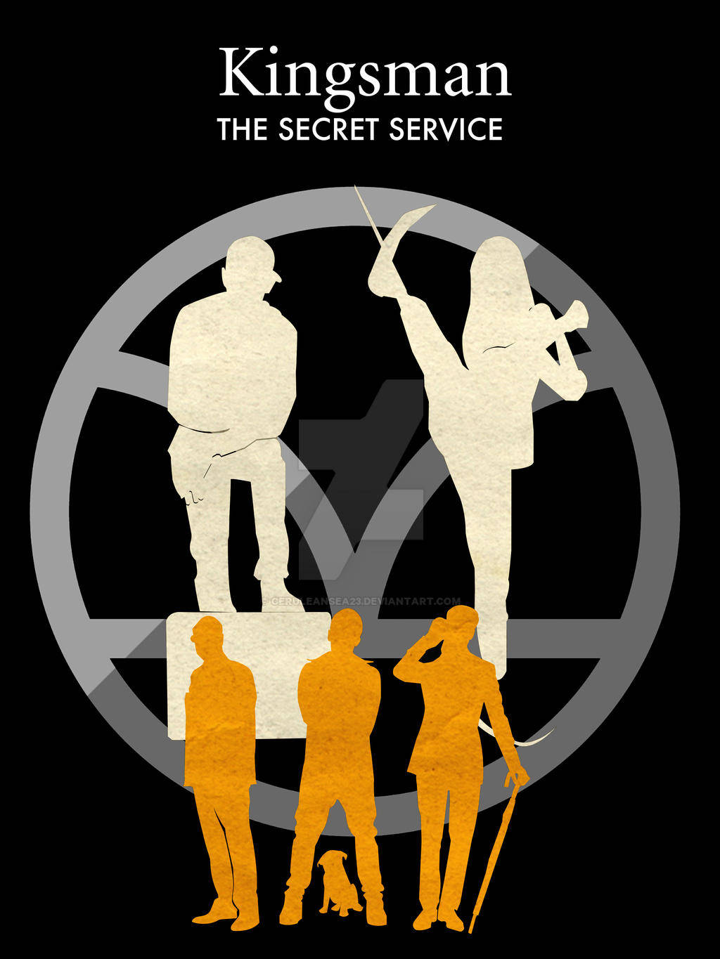 Kingsman The Secret Service White And Gold Background