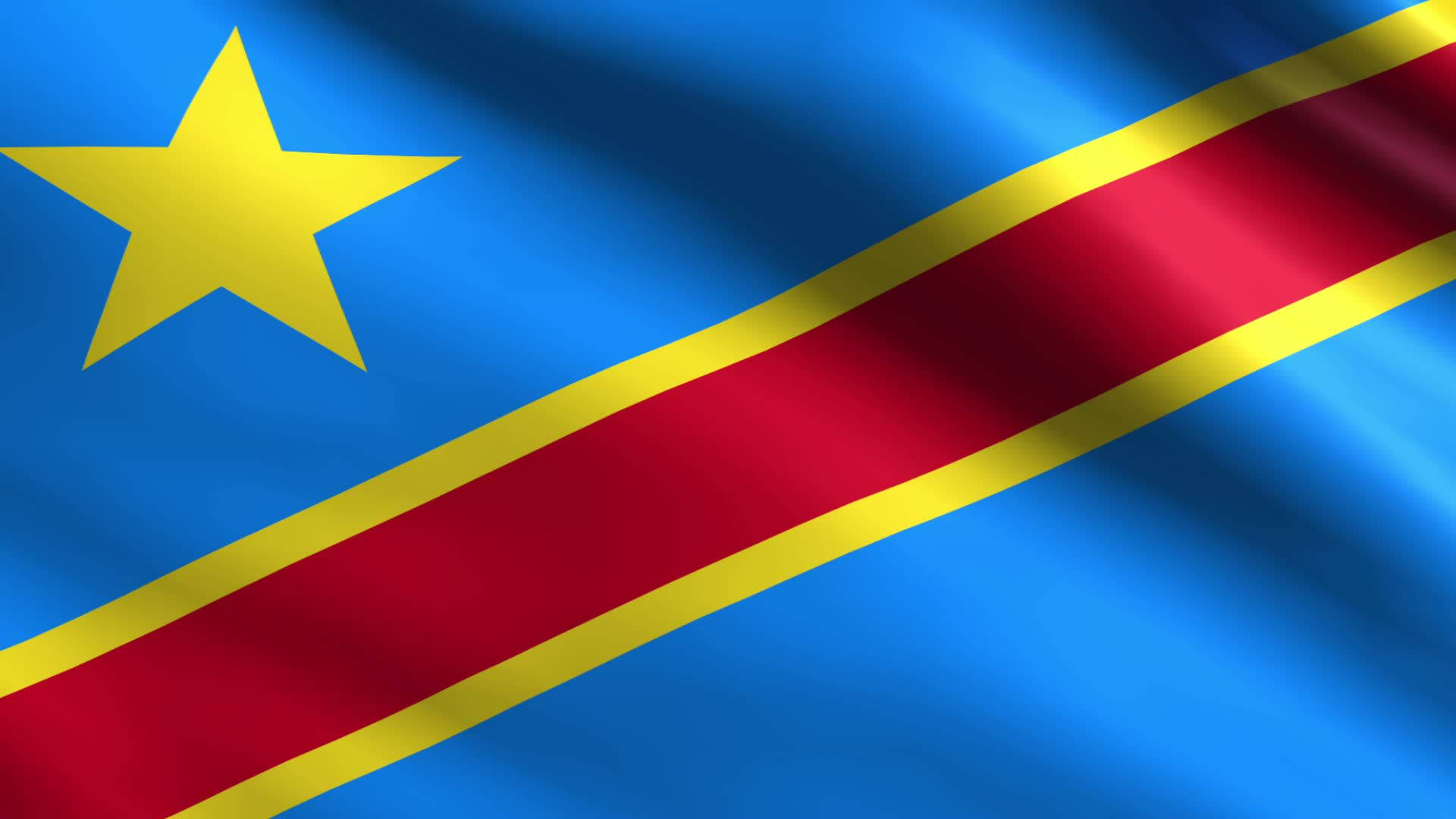 Kinshasa Flag With Shadows Background