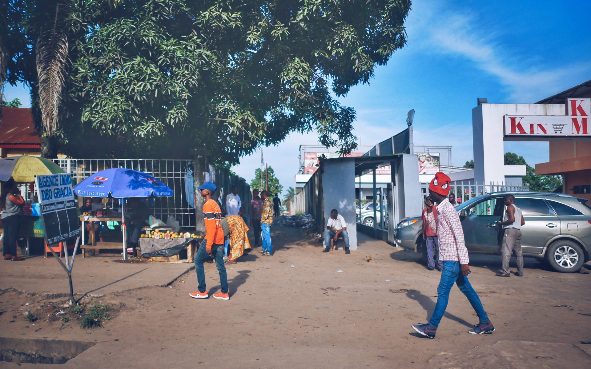 Kinshasa Market Road Background