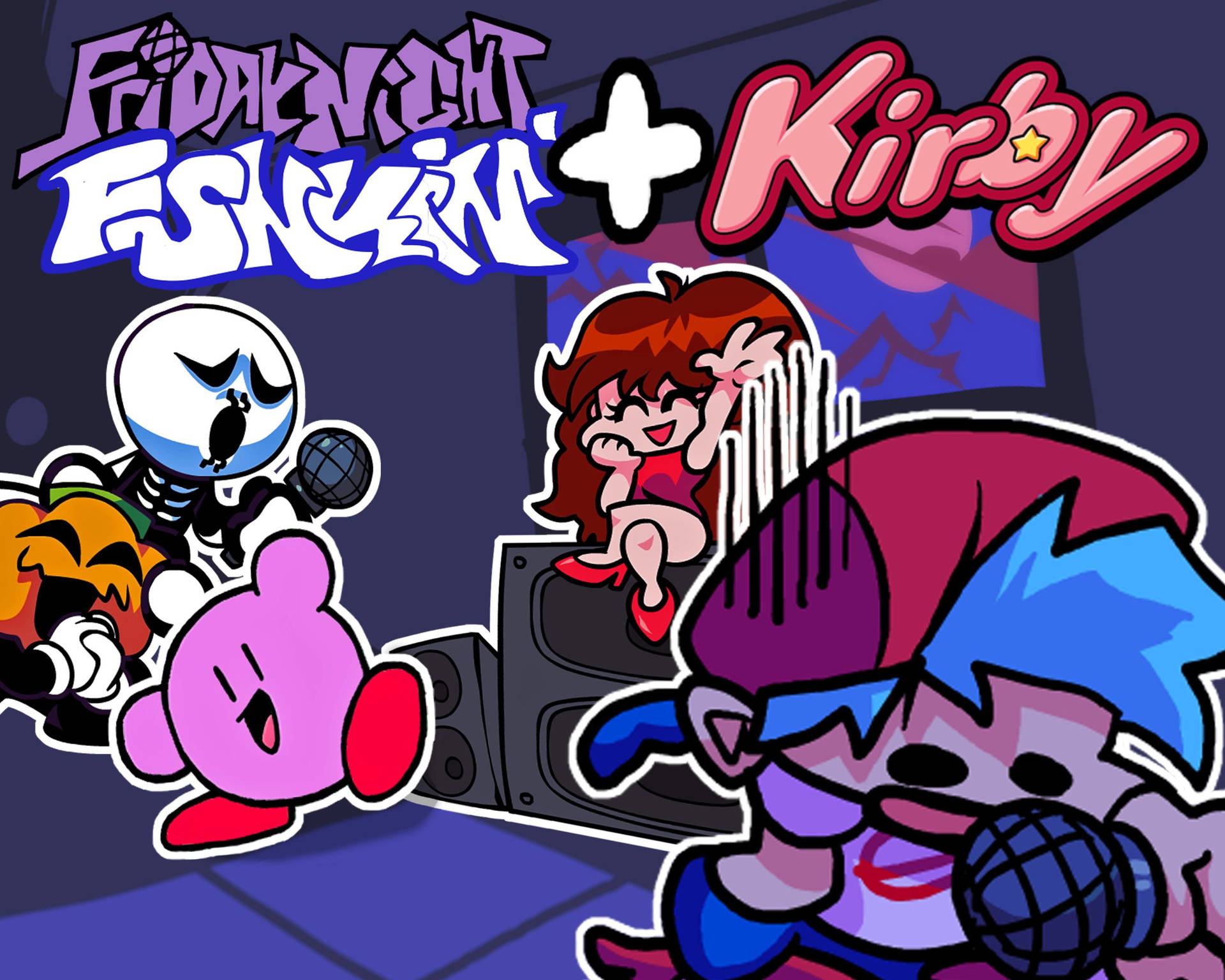Kirby + Friday Night Funkin Background