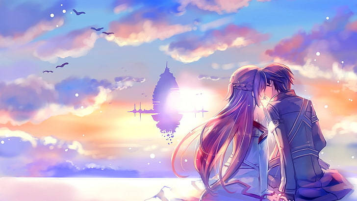 Kirito And Asuna Kiss Background