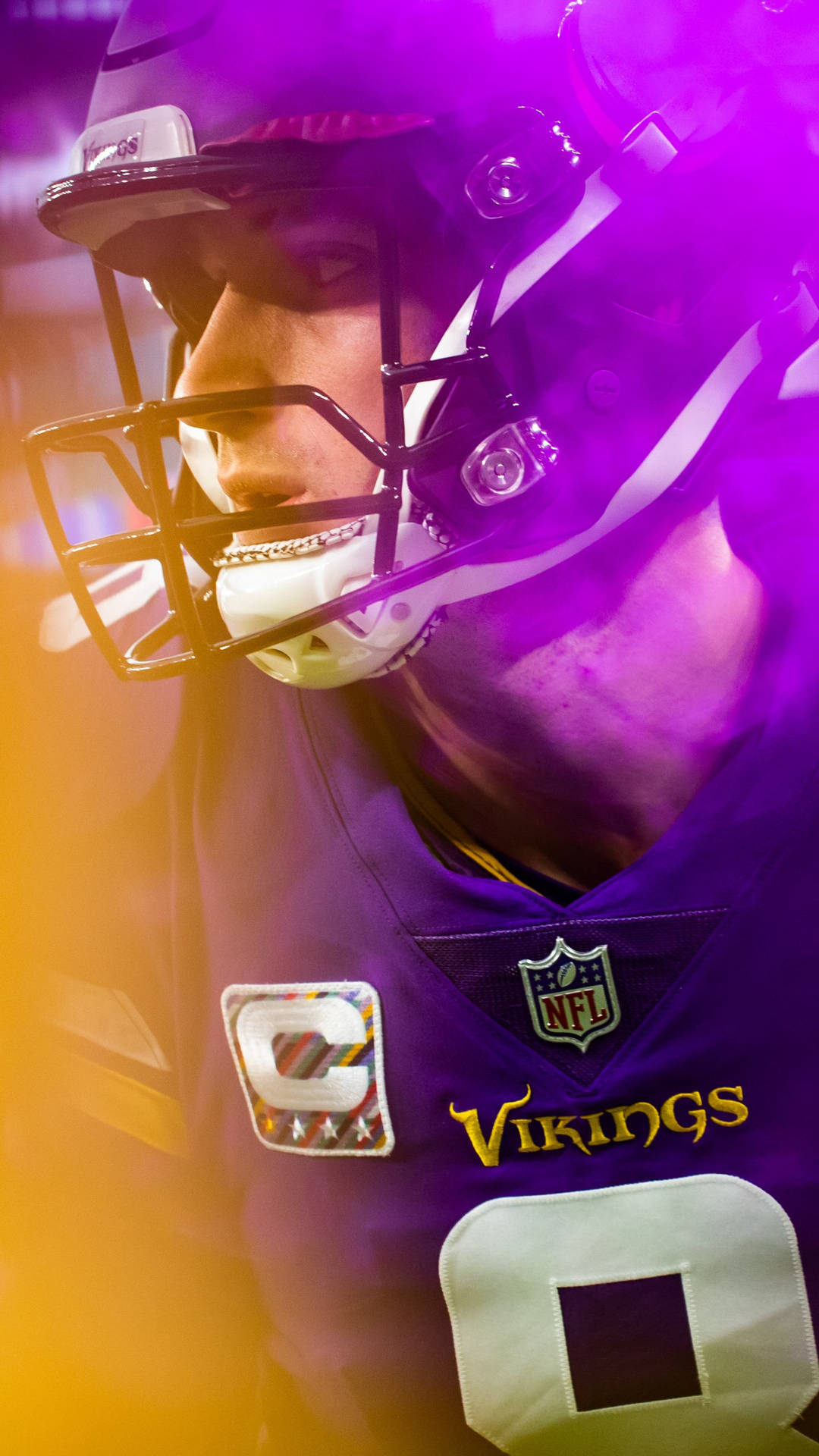 Kirk Cousins Close Up Shot Background