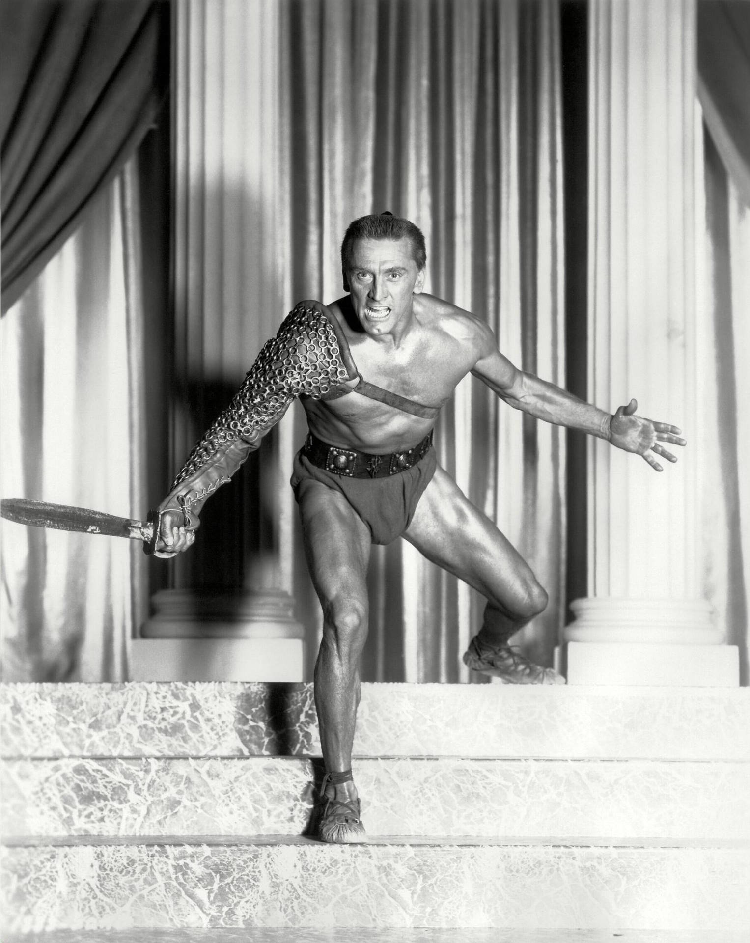 Kirk Douglas In A Gladiator's Costume