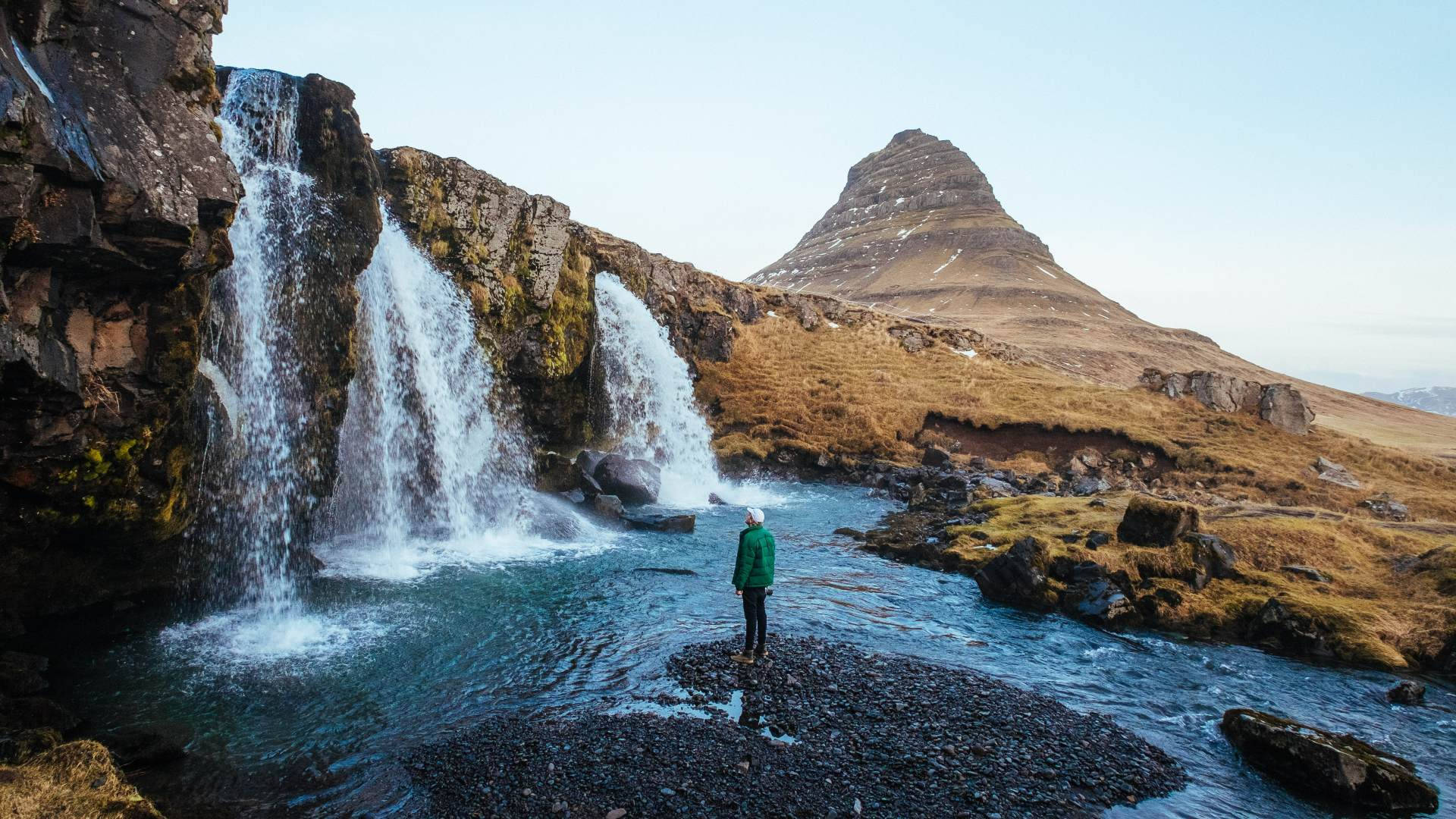 Kirkjufell Hill In Iceland Travel Laptop Background