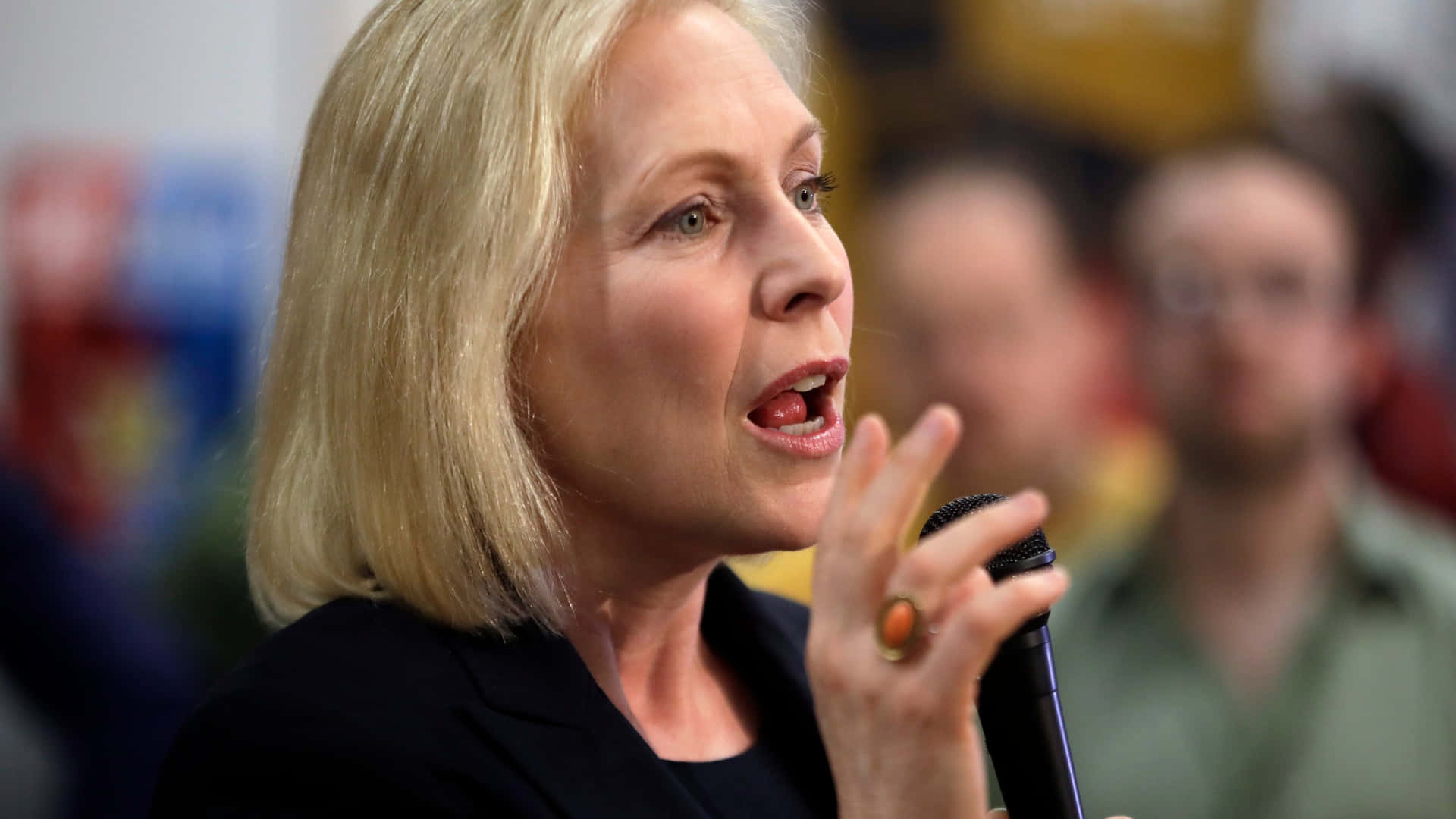 Kirsten Gillibrand Speaking Gesturing Hand Background