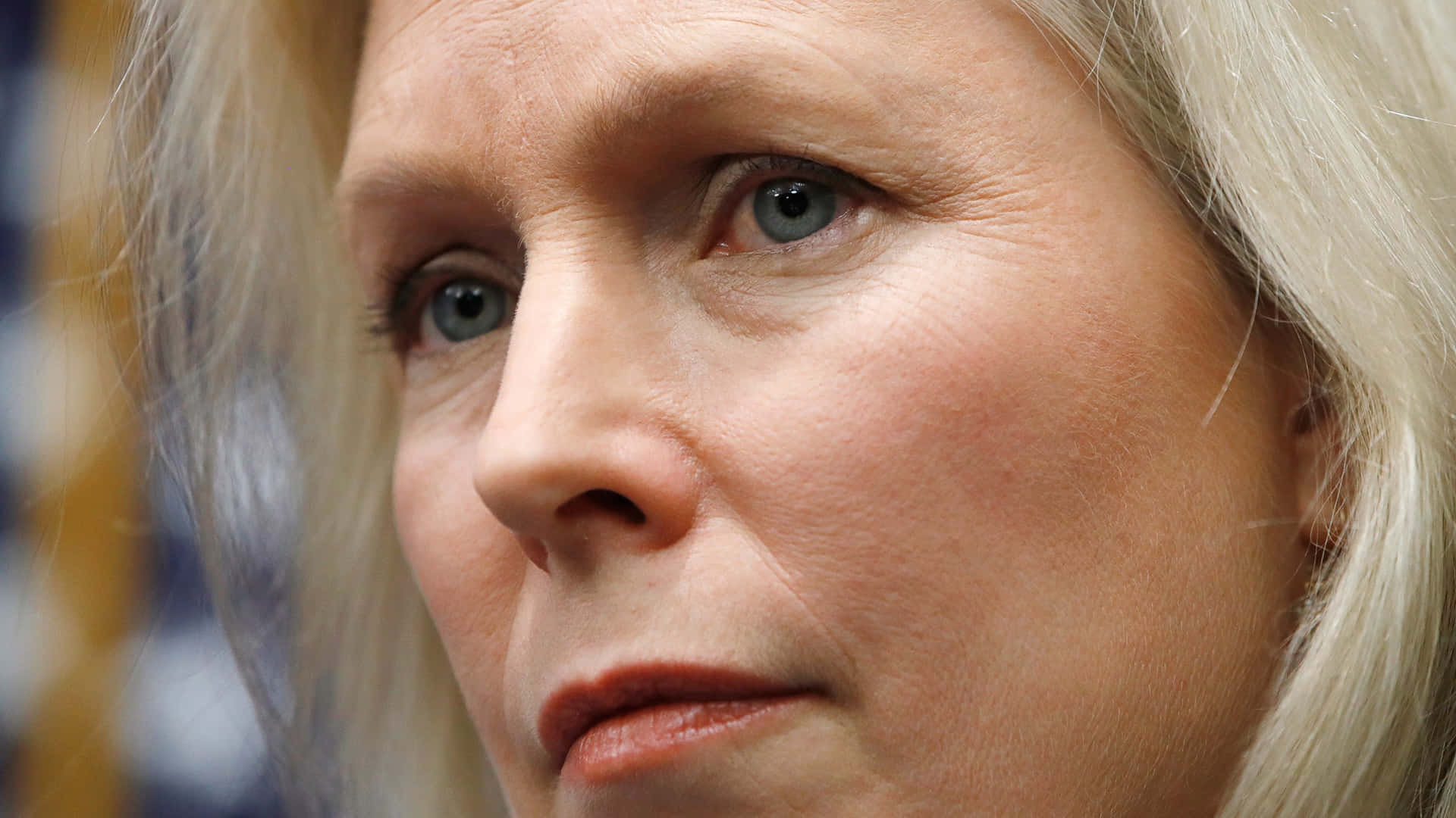 Kirsten Gillibrand Zoomed In Serious Background