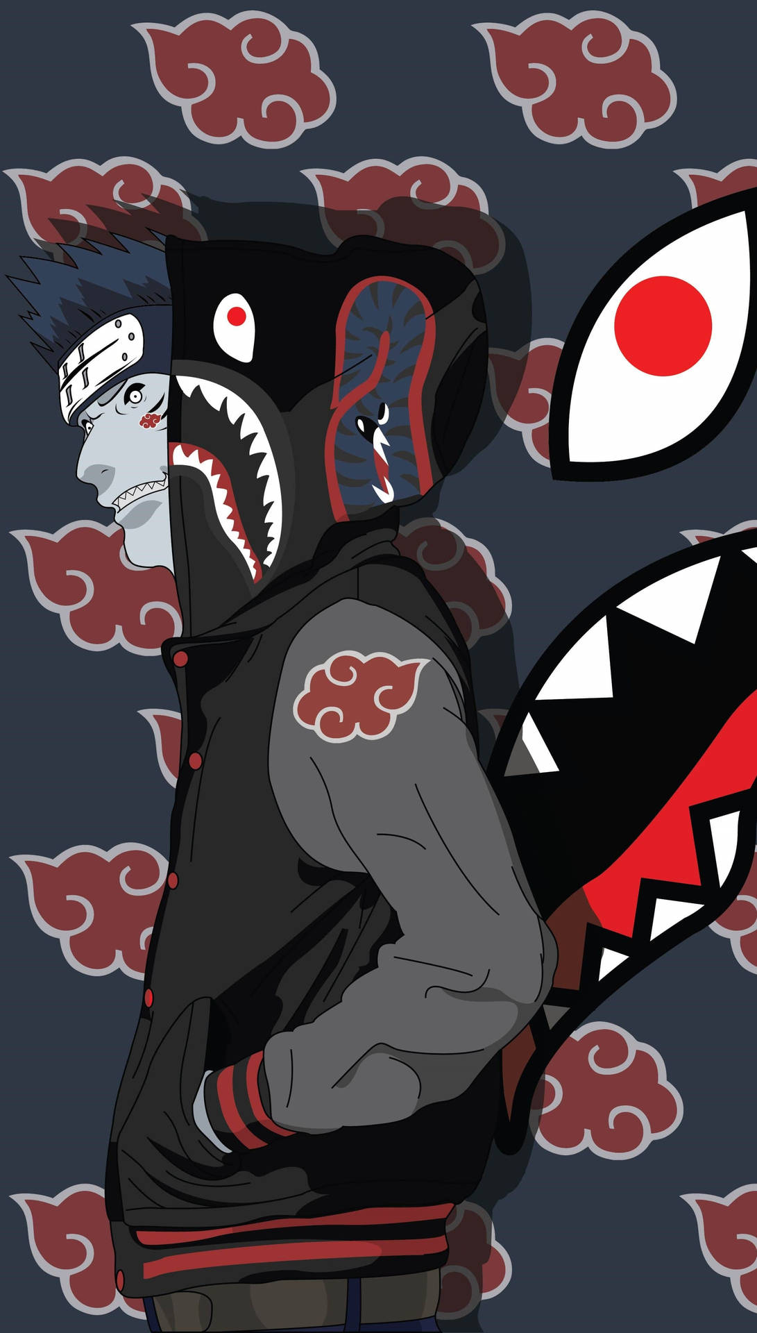 Kisame Hoshigaki With Bape Cartoon Hoodie Background