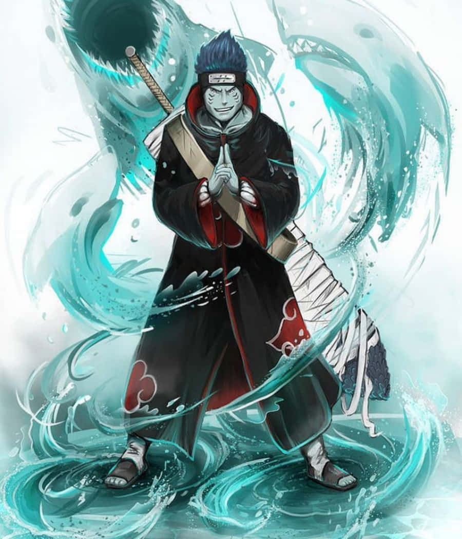 Kisame Water Release: Five Feeding Sharks Background