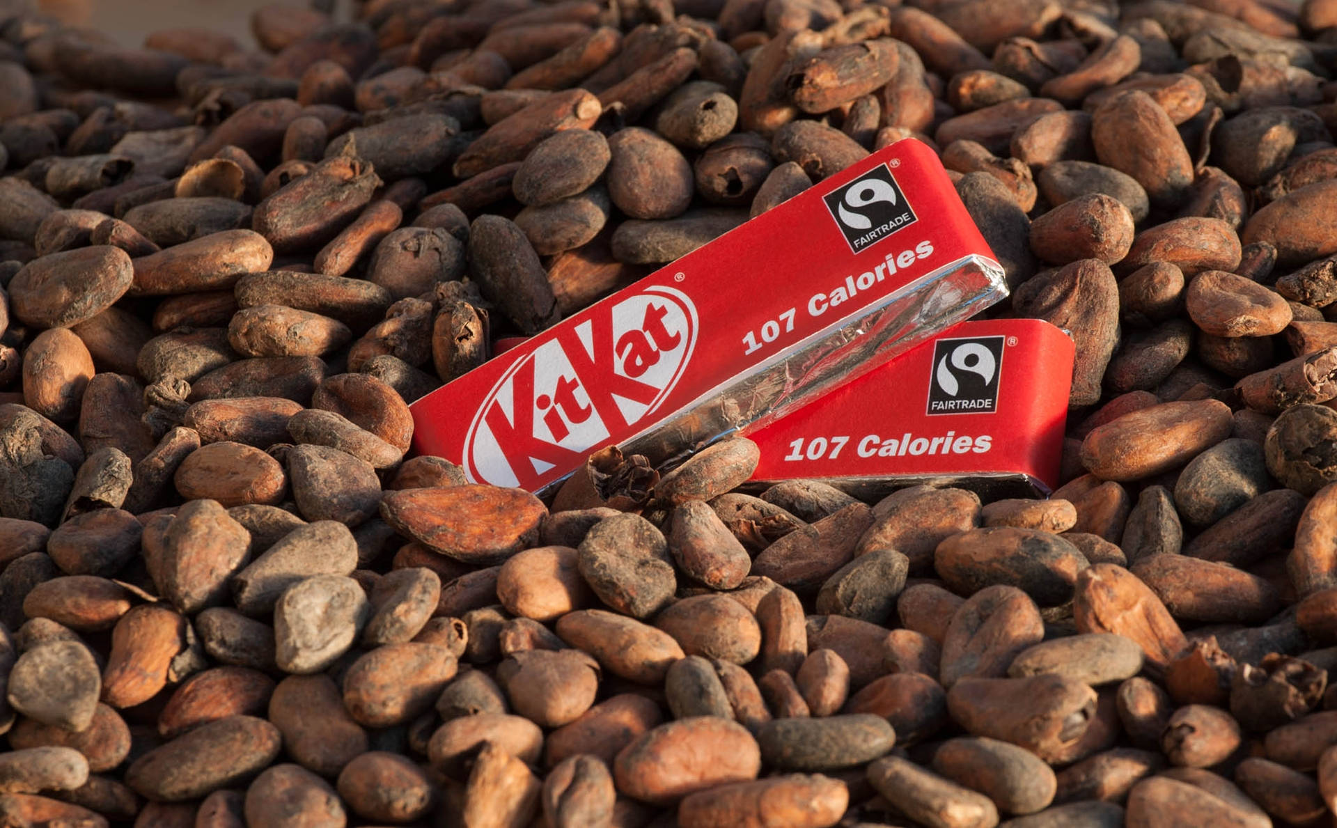 Kit Kat And Cacao Seeds Background