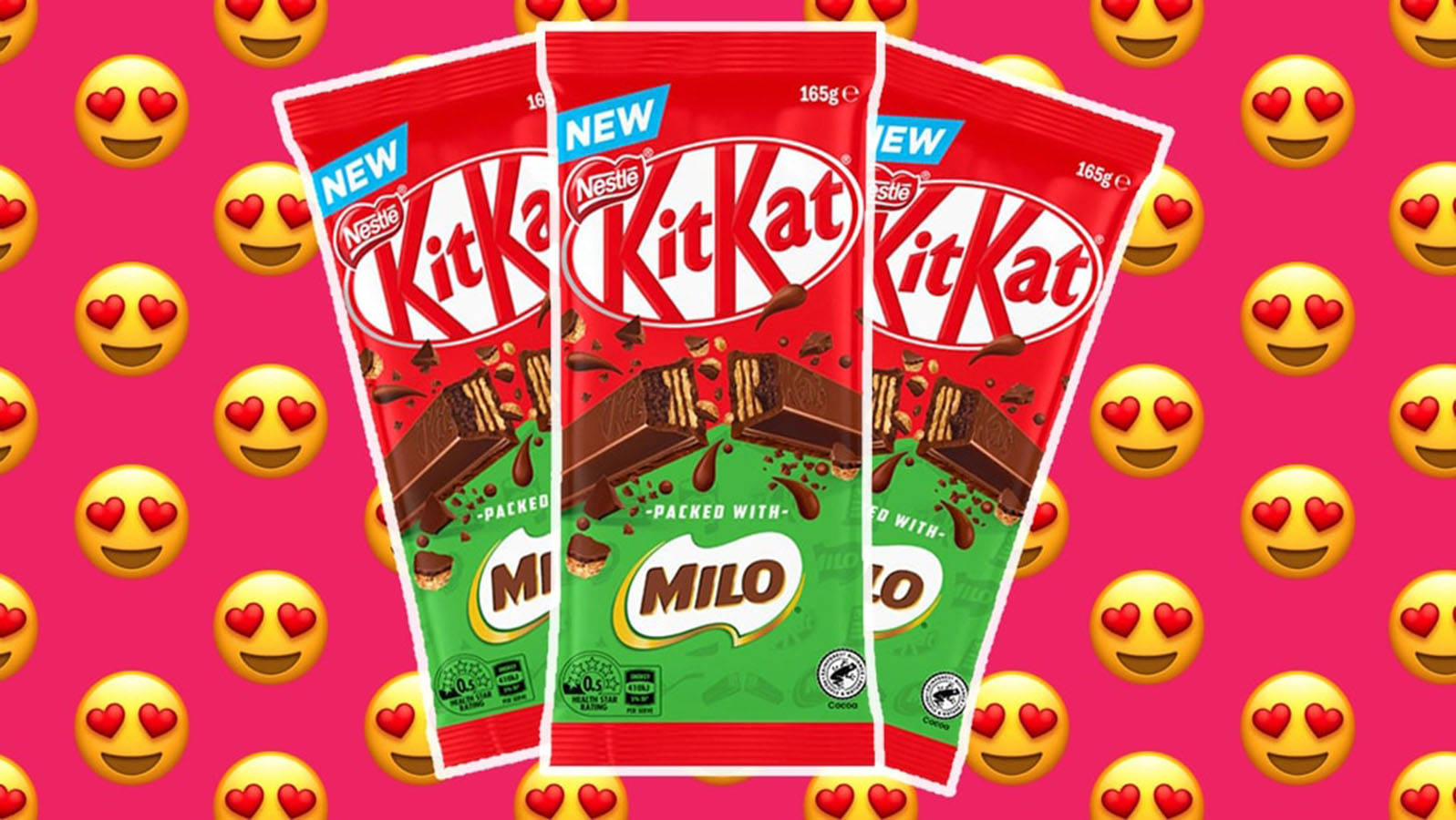 Kit Kat Milo Heart Eyes Background