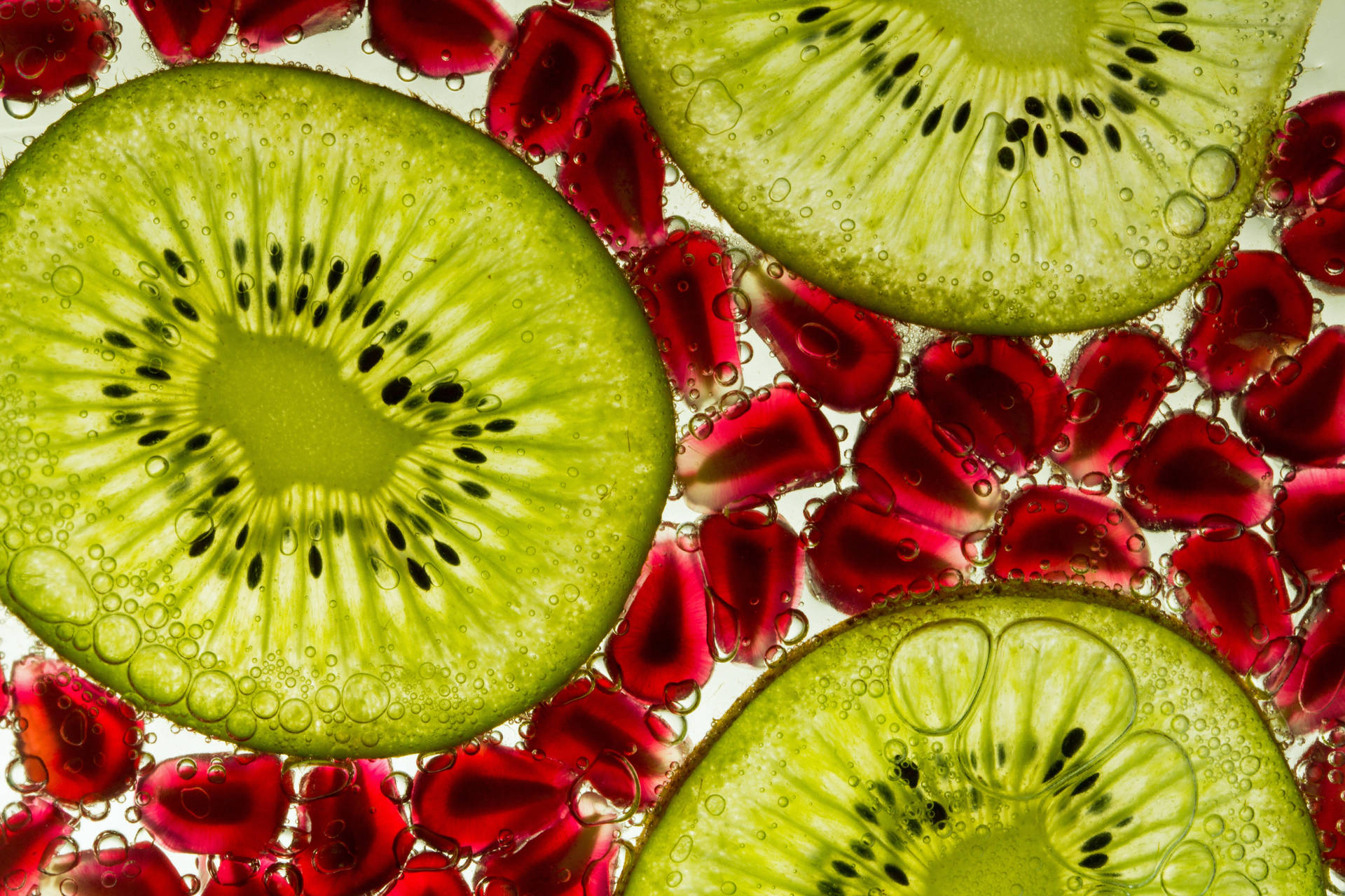 Kiwi Pomegranate Macro Photography Background