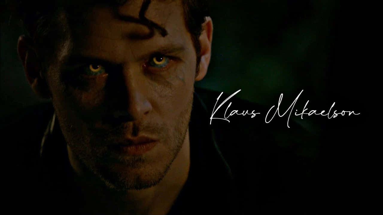 Klaus Mikaelson Glowing Eyes And Name Background