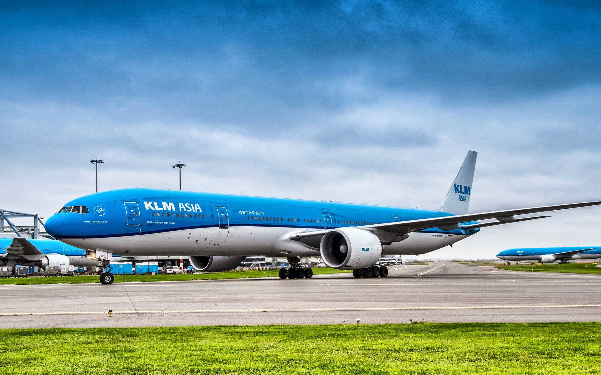 Klm Asia Passenger Airplane Background