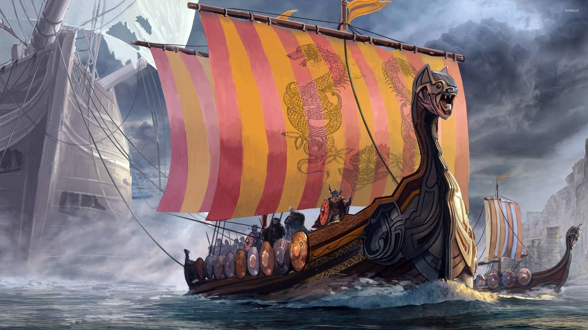 Knarr Viking Ship Background