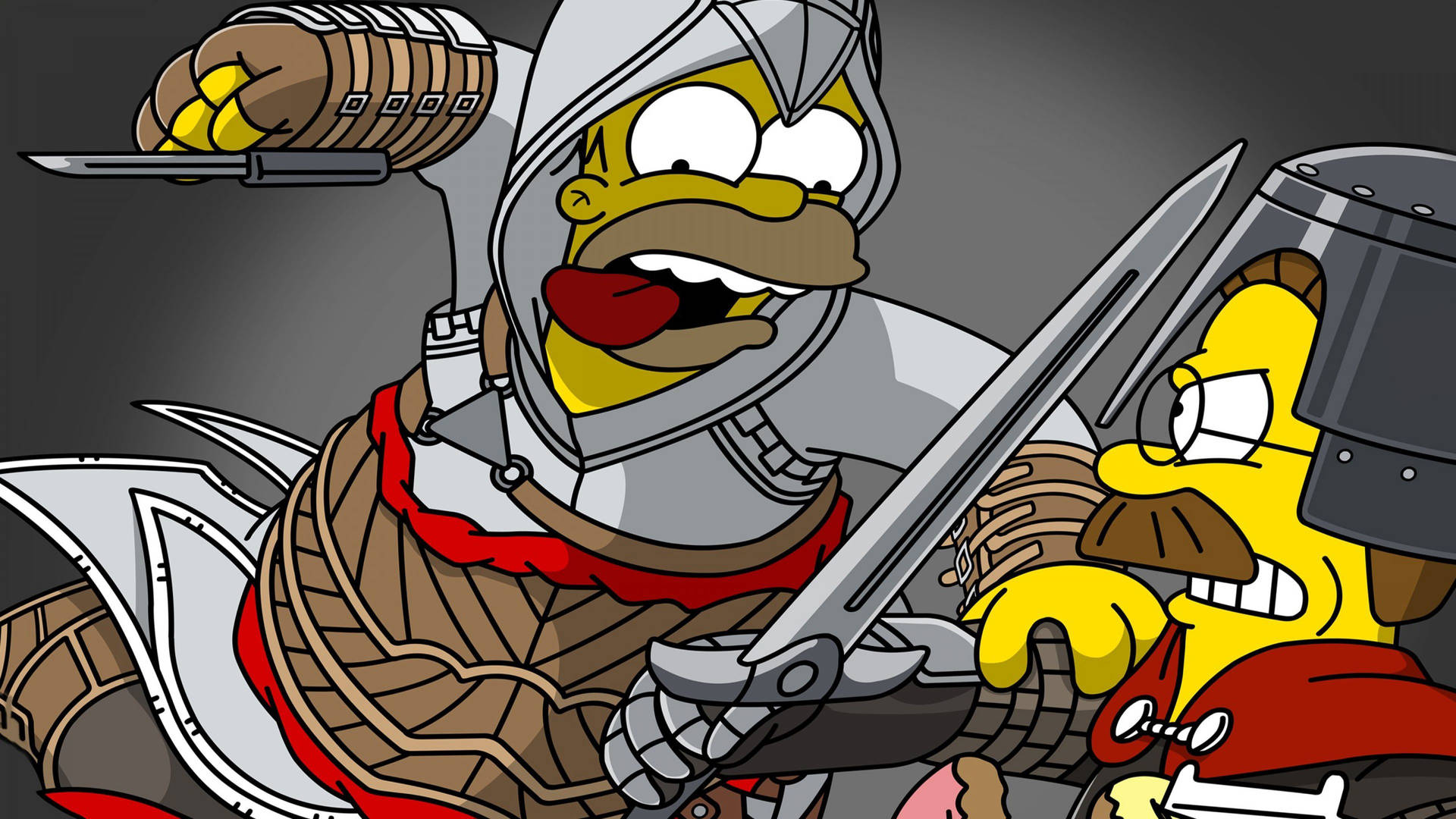 Knight Armored Homer Simpson Funny Background