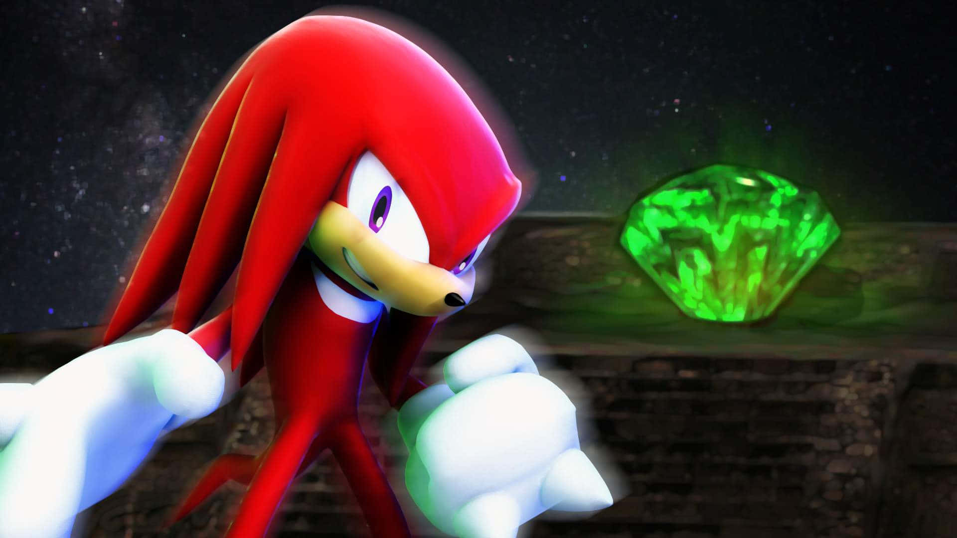 Knuckles Beside The Master Emerald