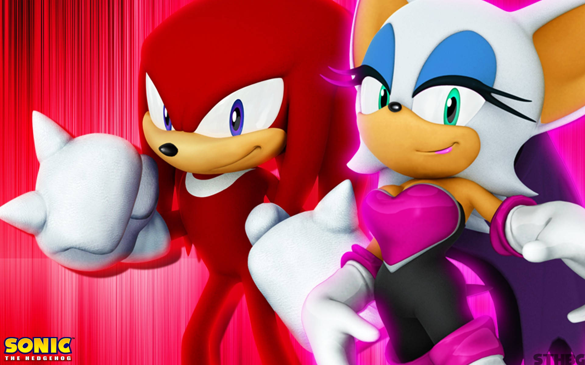Knuckles The Echidna And Rouge Background