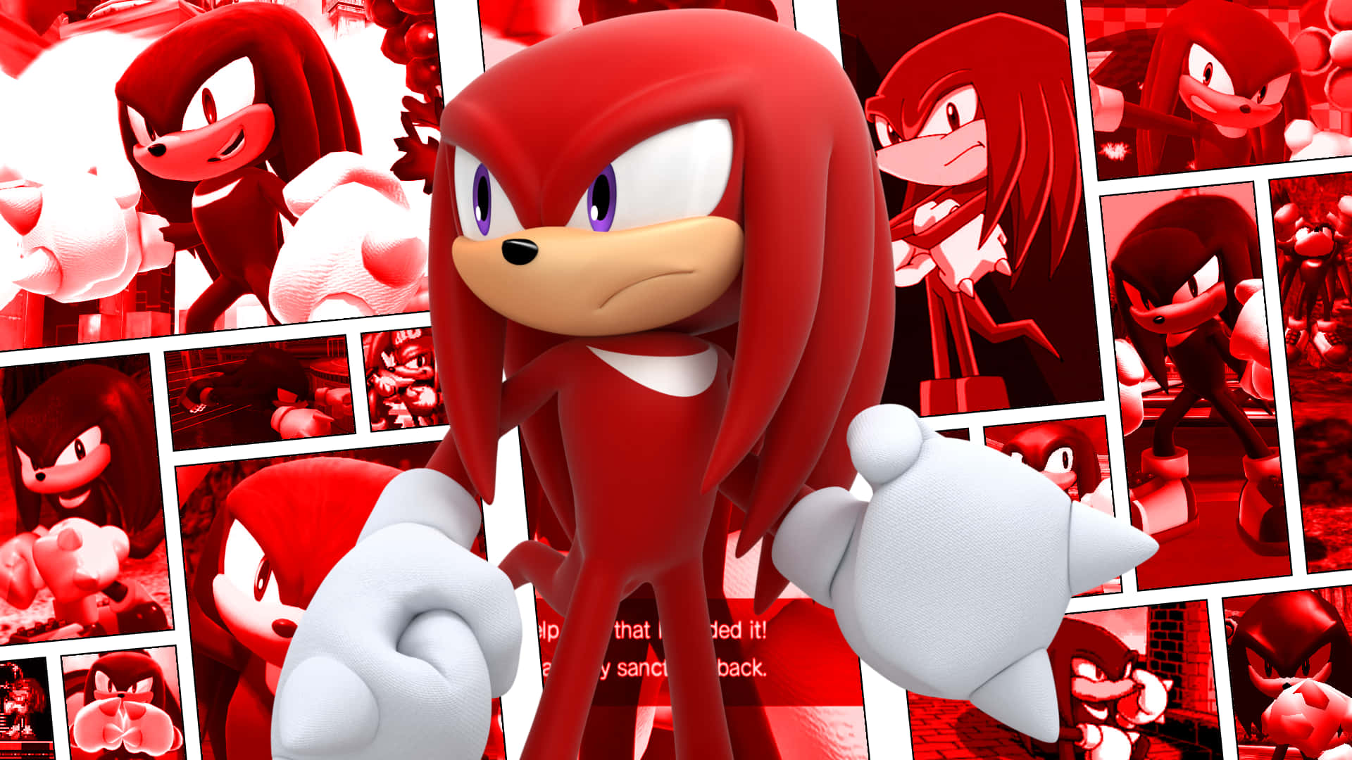 Knuckles The Echidna Collage Background