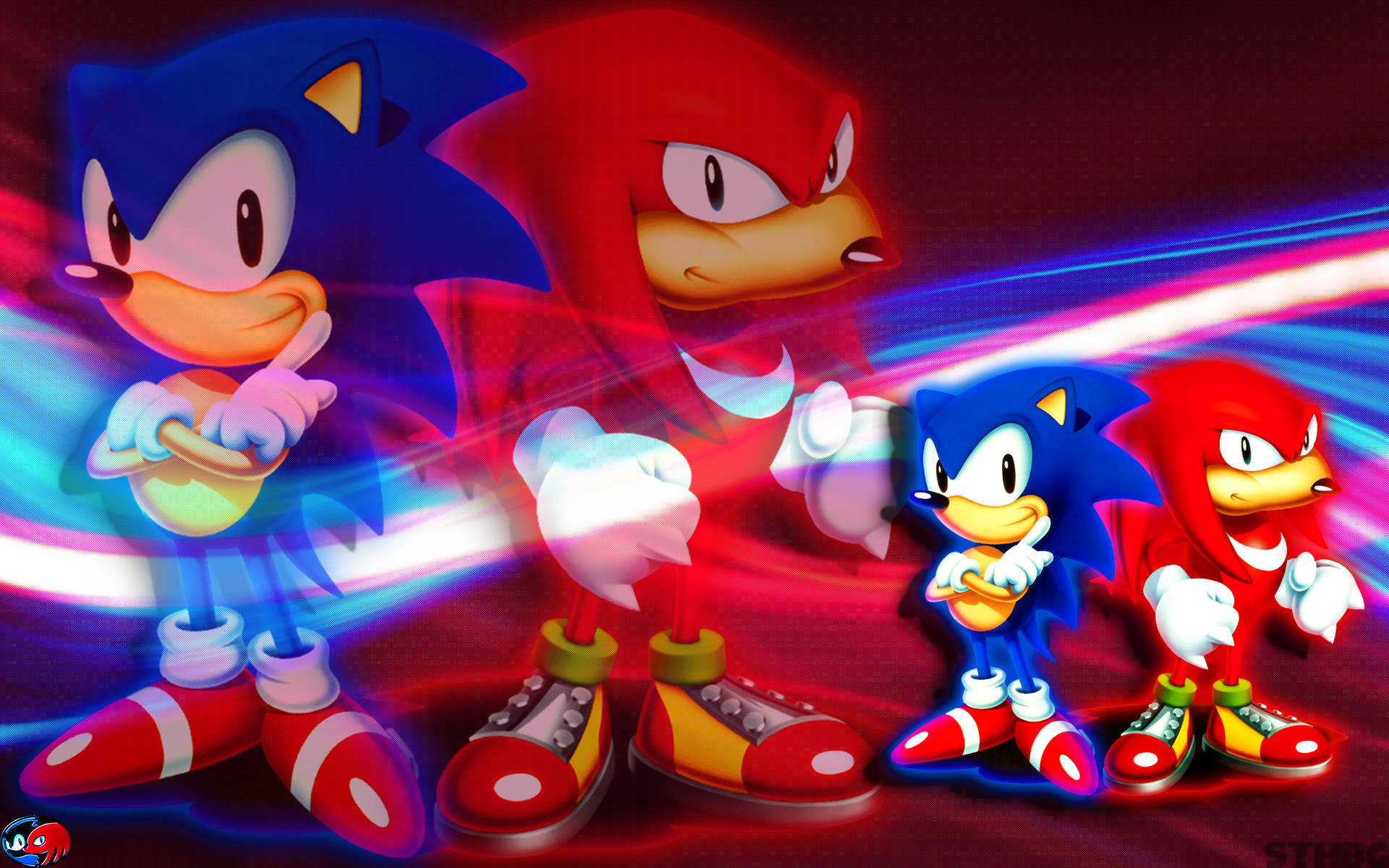 Knuckles The Echidna Colorful Art Background