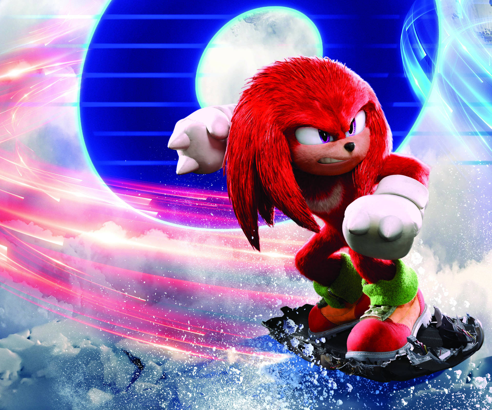 Knuckles The Echidna Colorful Snow Art Background