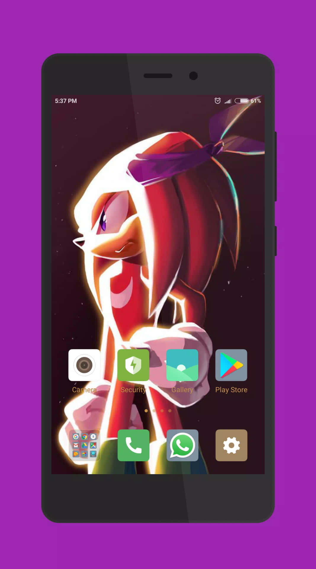 Knuckles The Echidna On A Phone Background