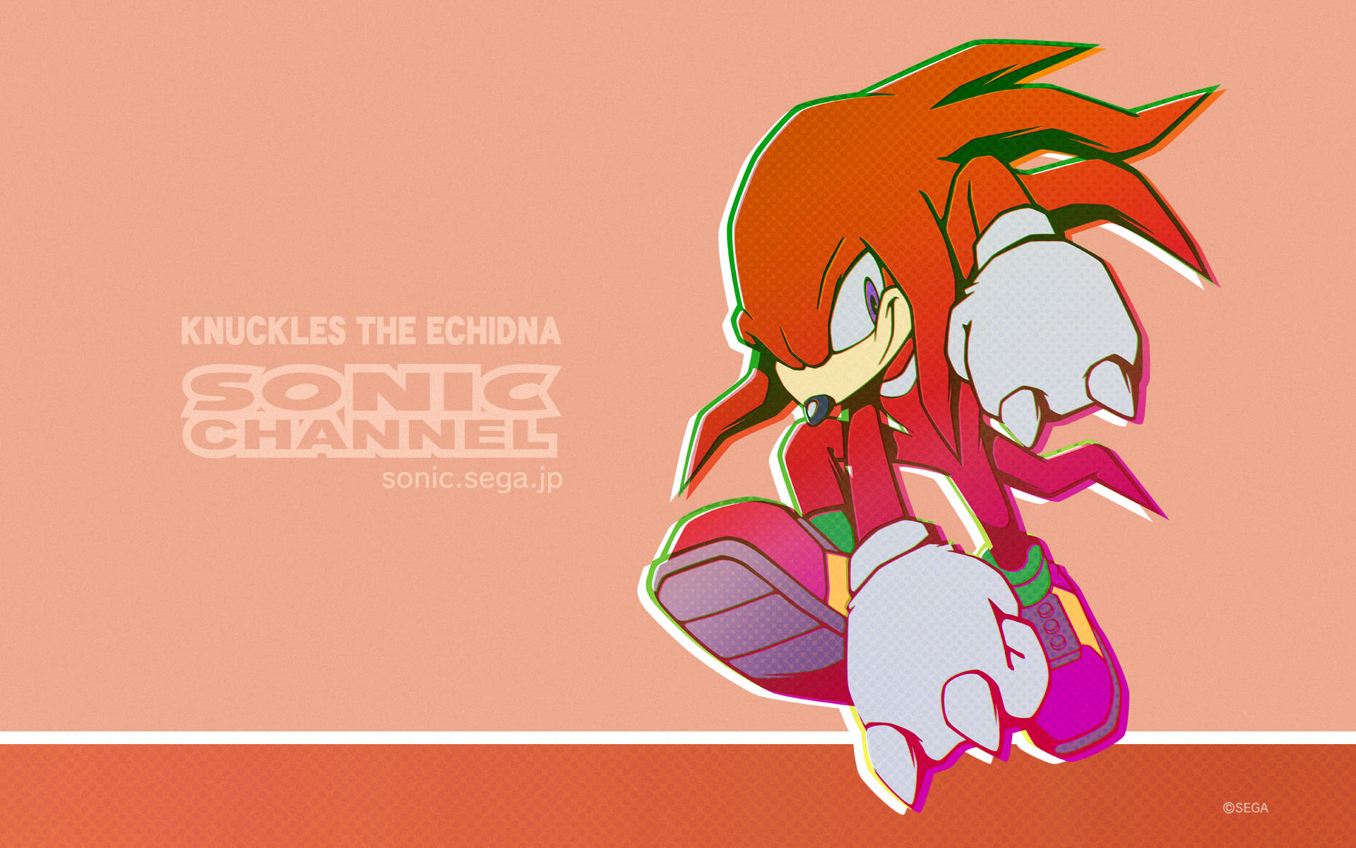 Knuckles The Echidna Peach Background Background