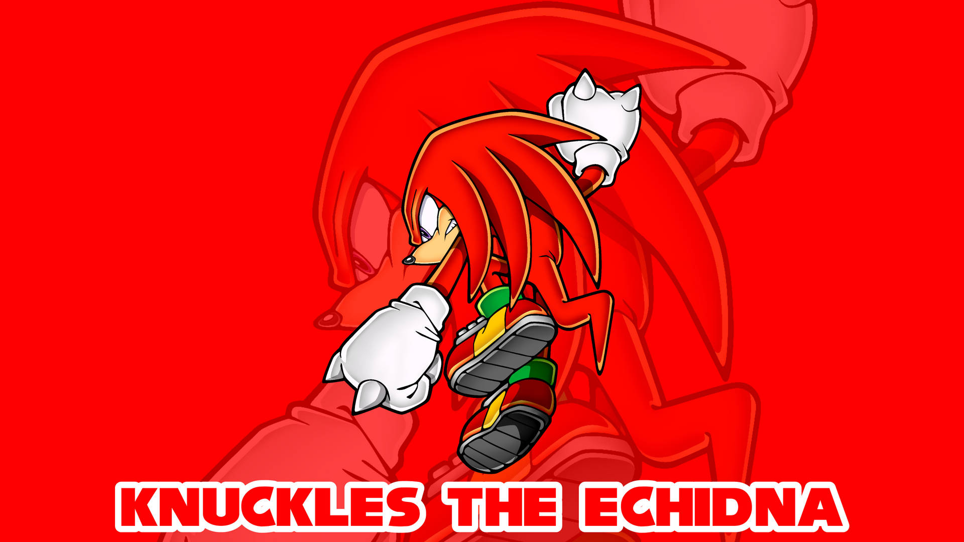 Knuckles The Echidna Red Art Background