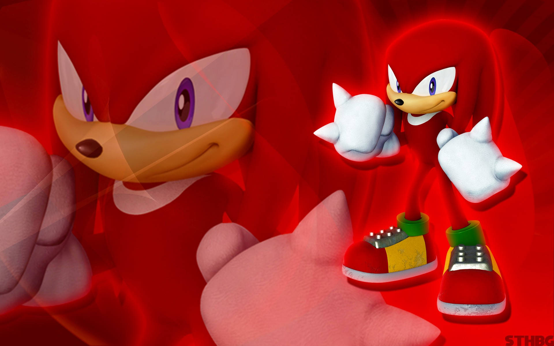 Knuckles The Echidna Red Flare Background