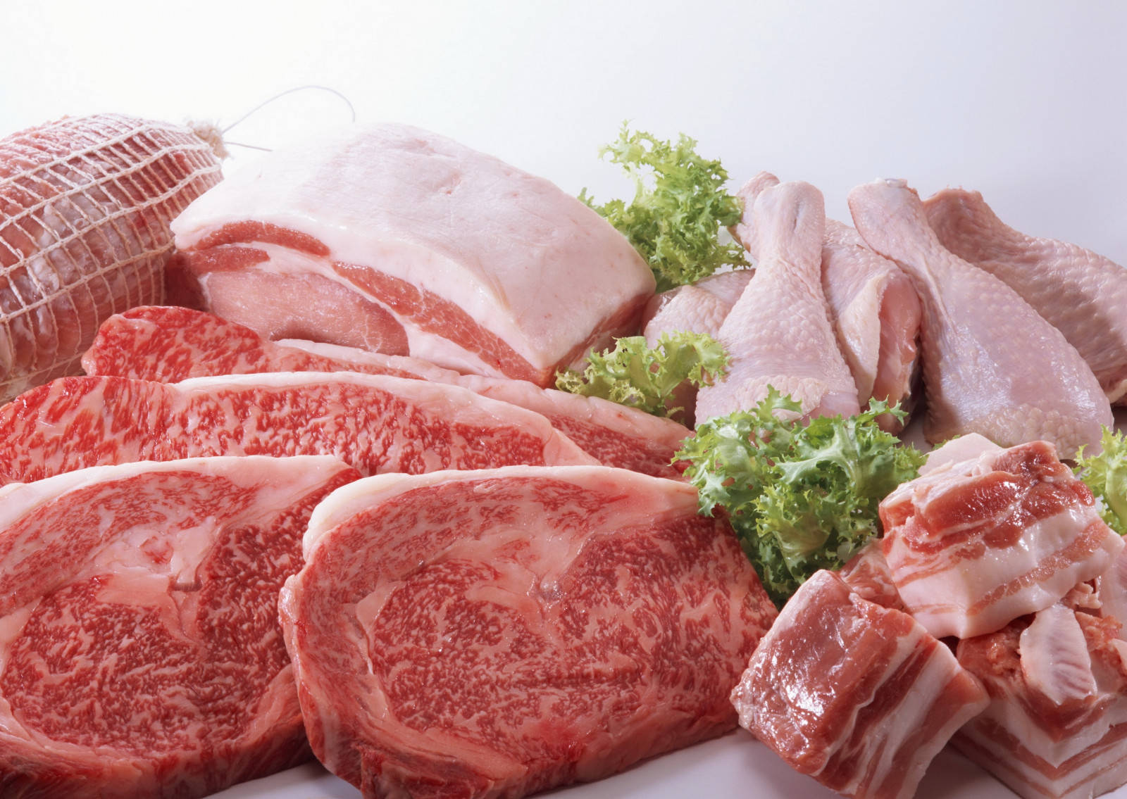 Kobe Beef And Chicken Meats Background